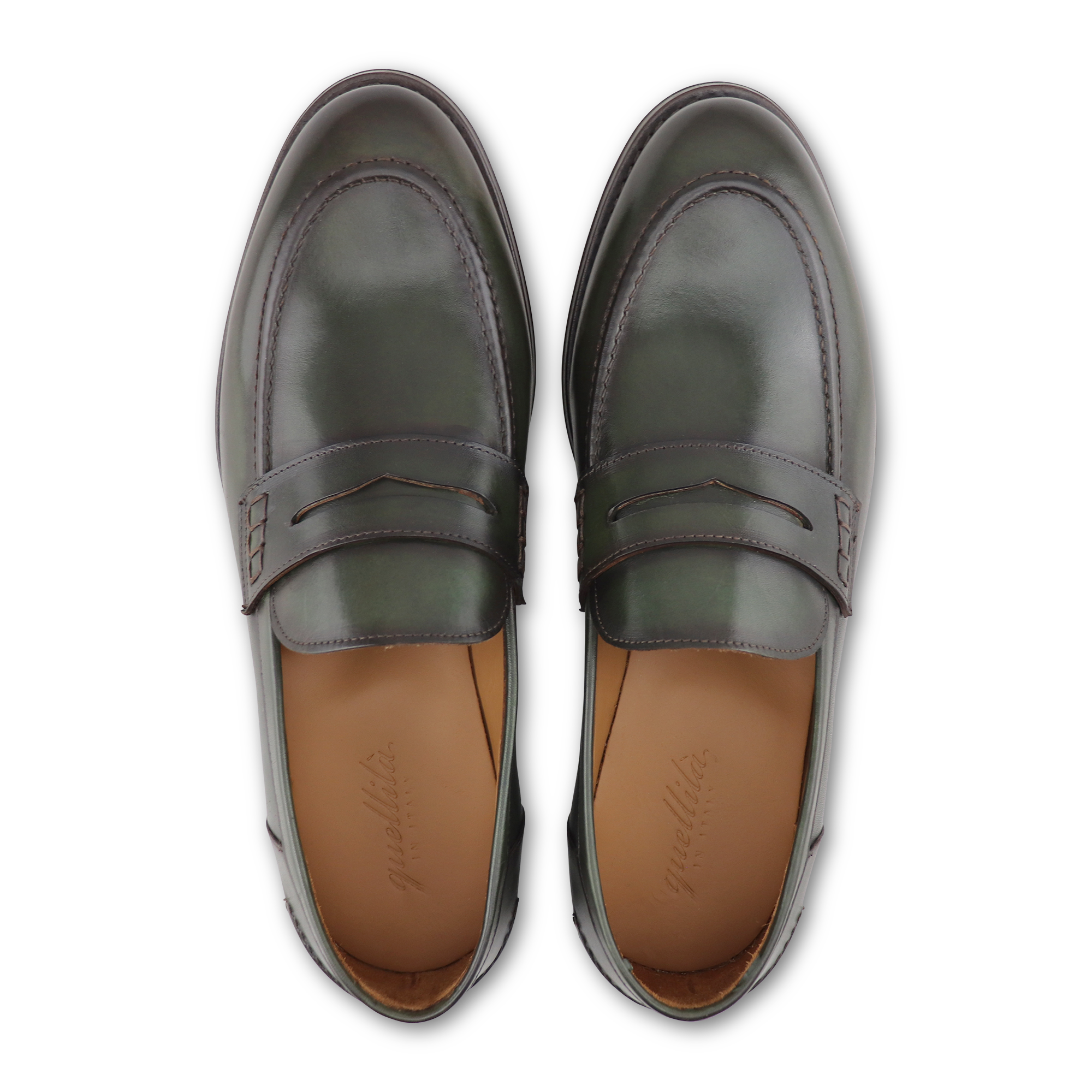 Loden leather moccasins