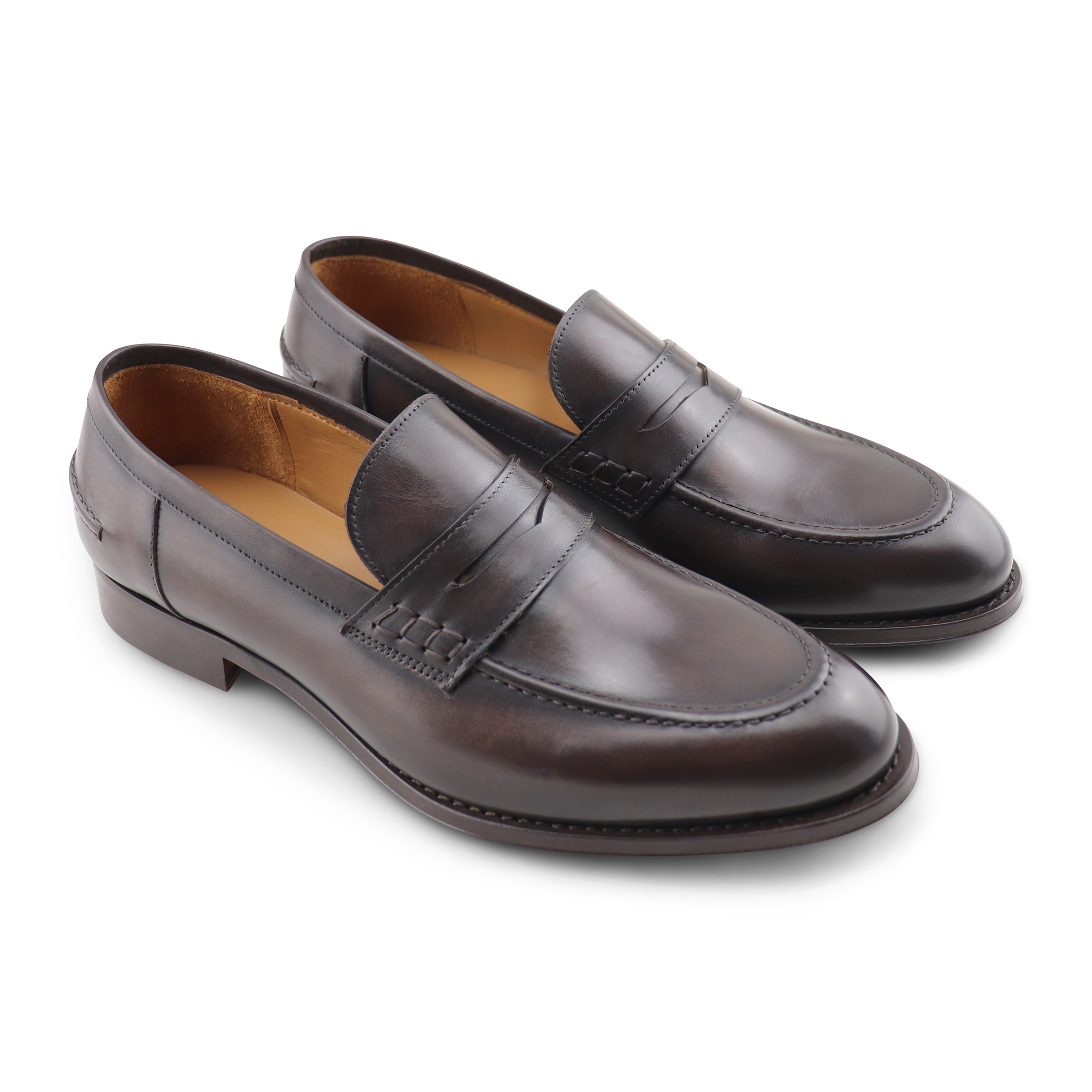 Chocolate leather loafers