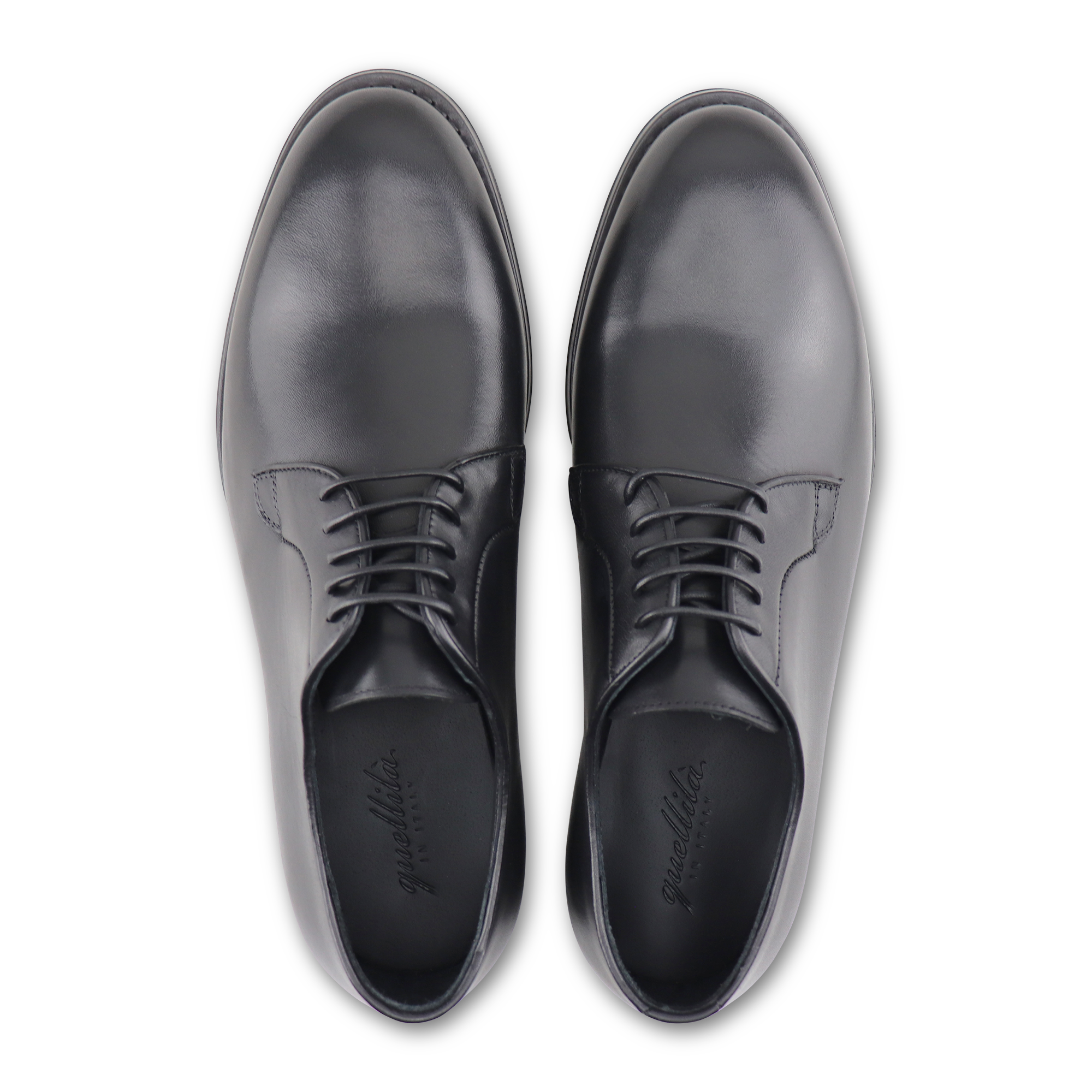 Black leather derby