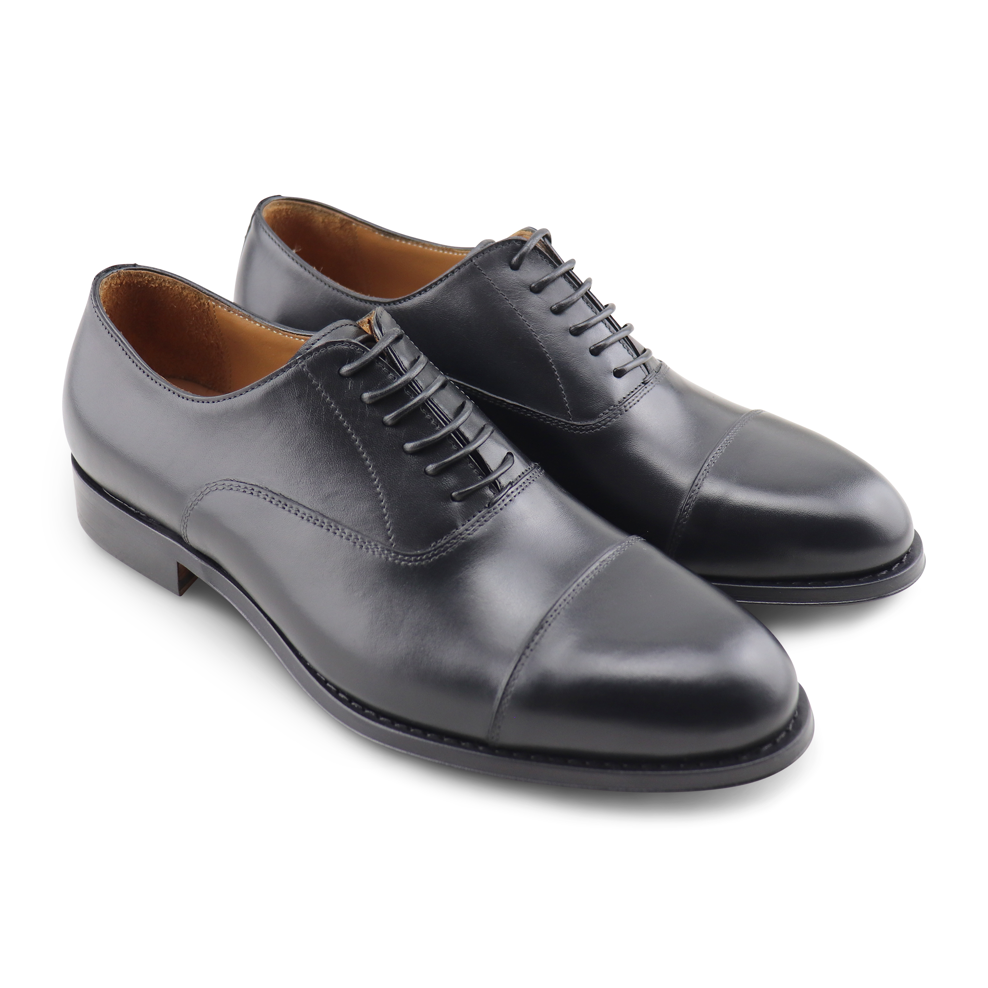 Black leather brogue