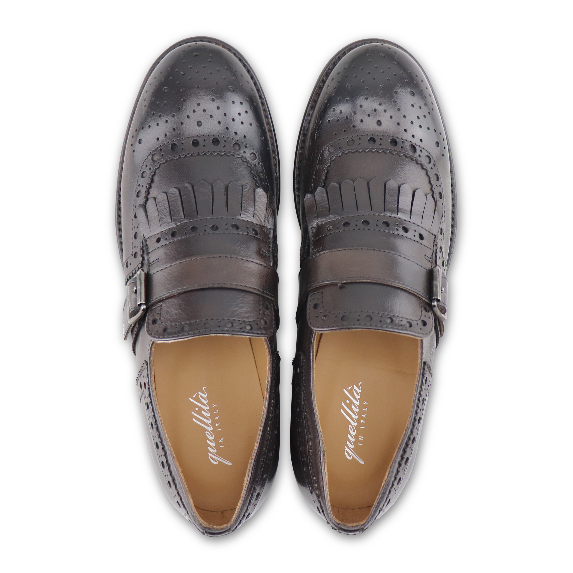 Kiltie Monk Strap Buffalo Brown