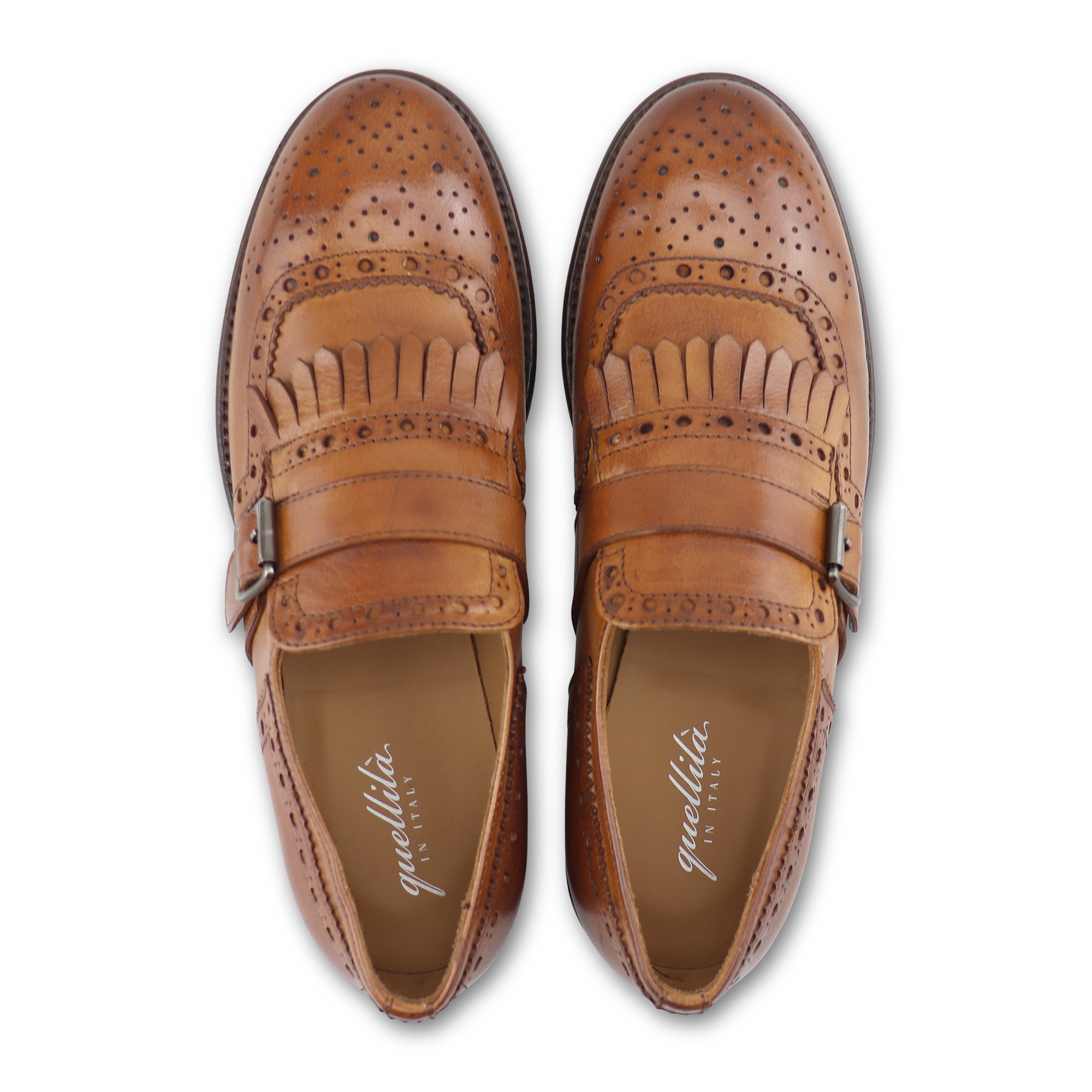 Kiltie Monk Strap buffalo leather