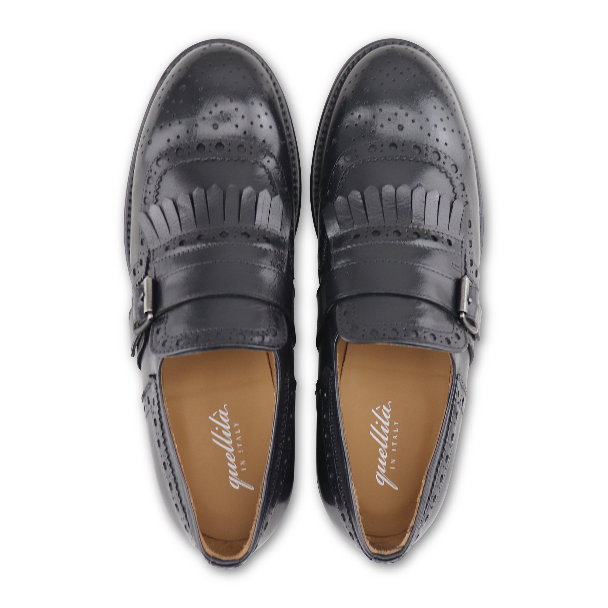 Kiltie Monk Strap Black Buffalo