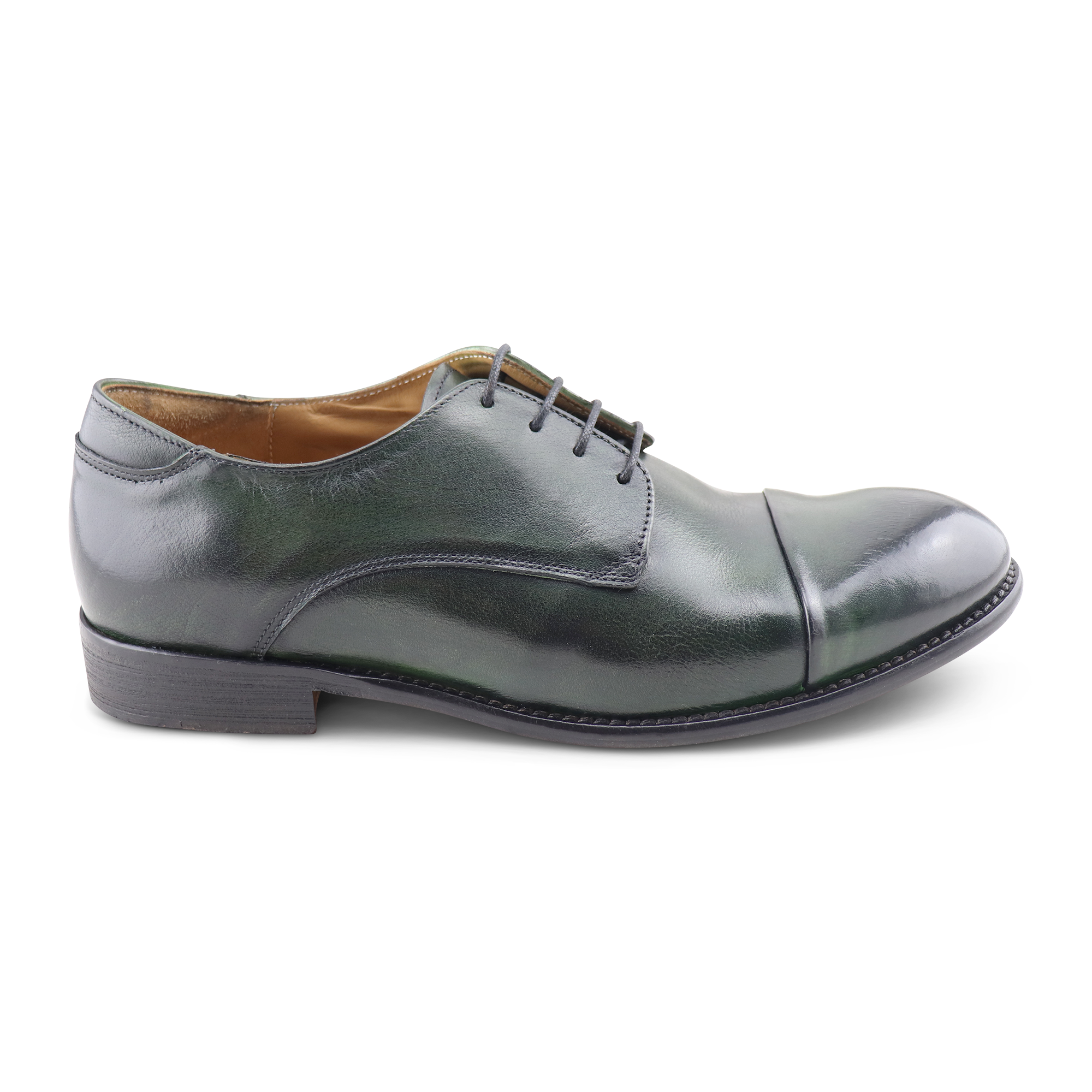 Green leather derby