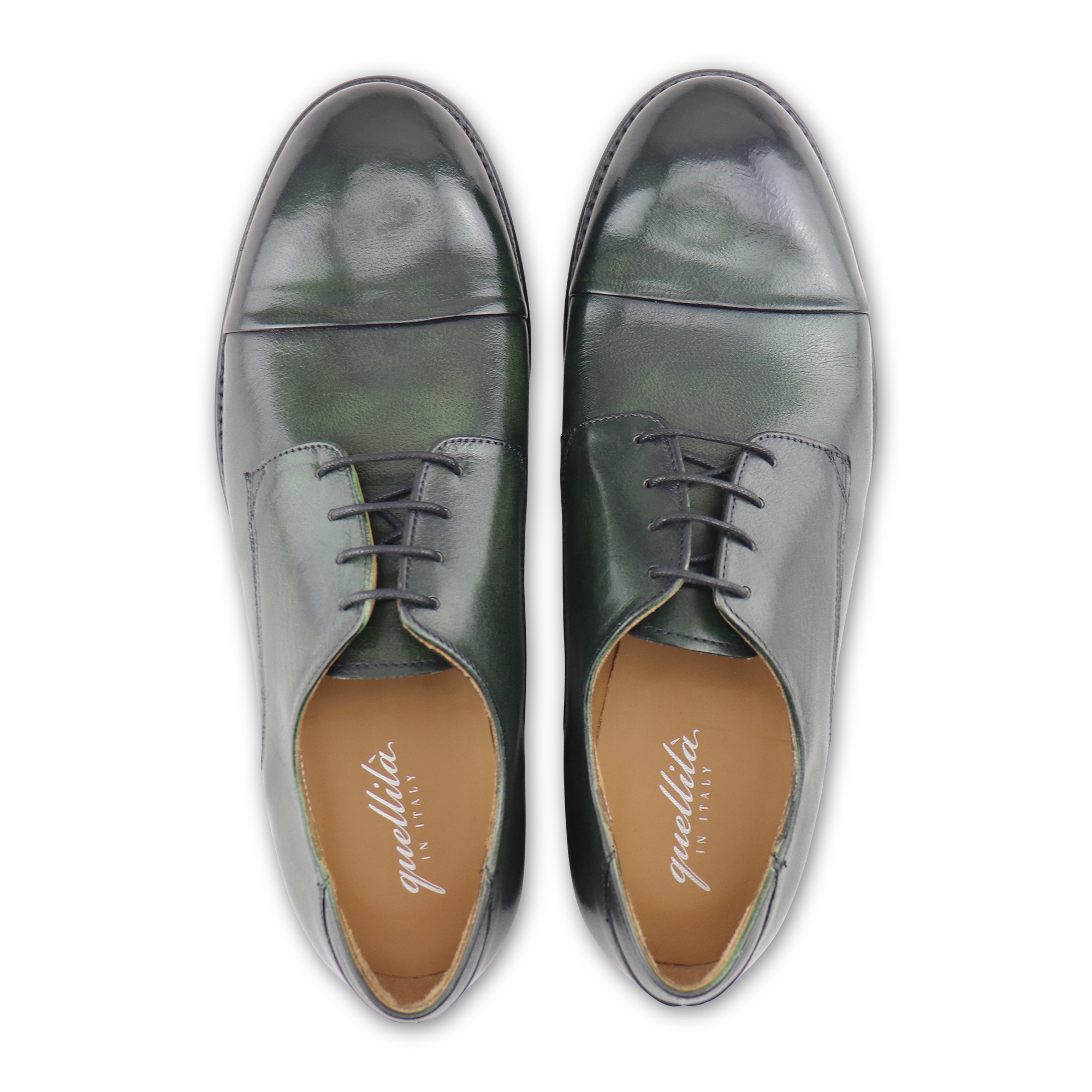 Green leather derby