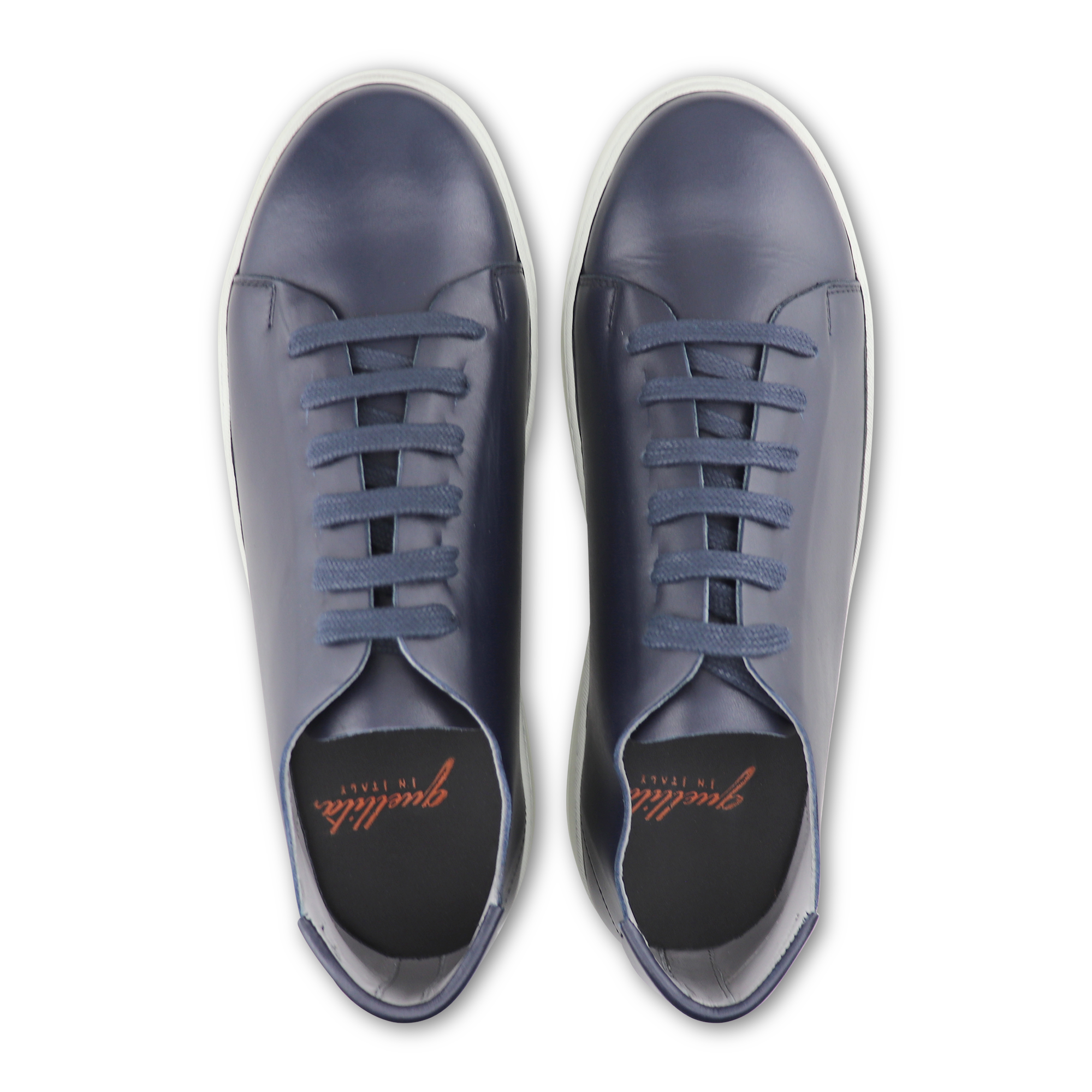 Blue leather sneakers