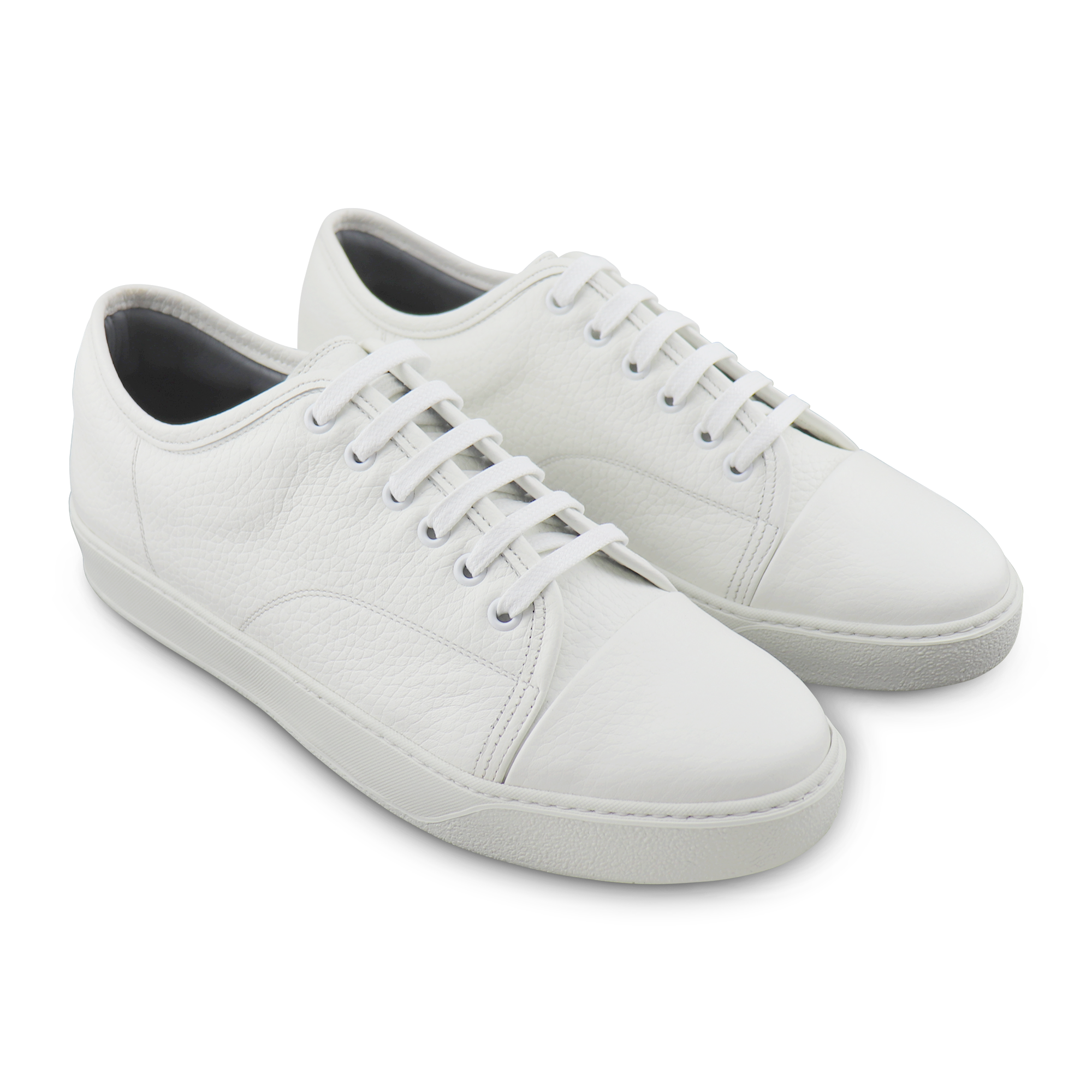 White hammered leather sneakers