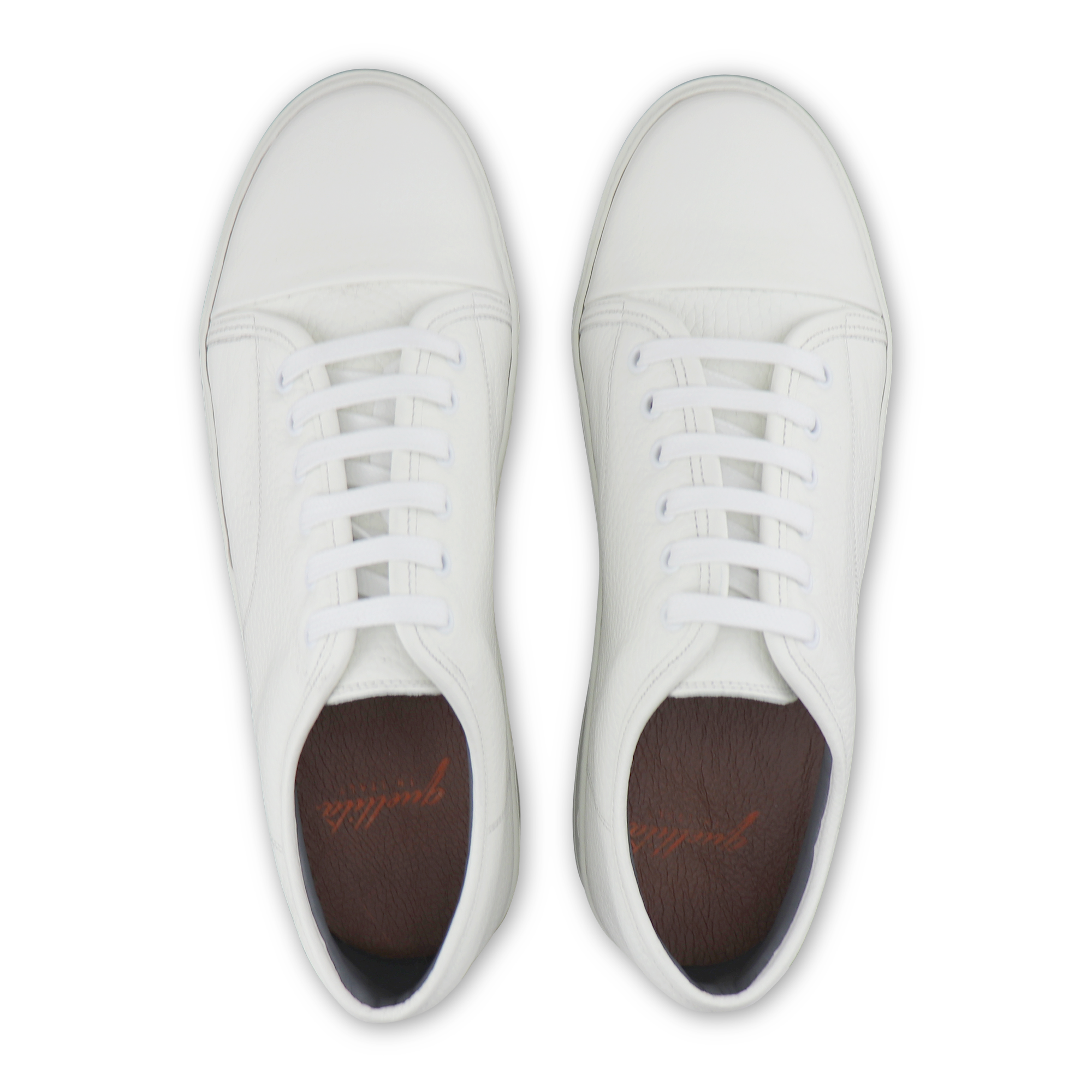 White hammered leather sneakers