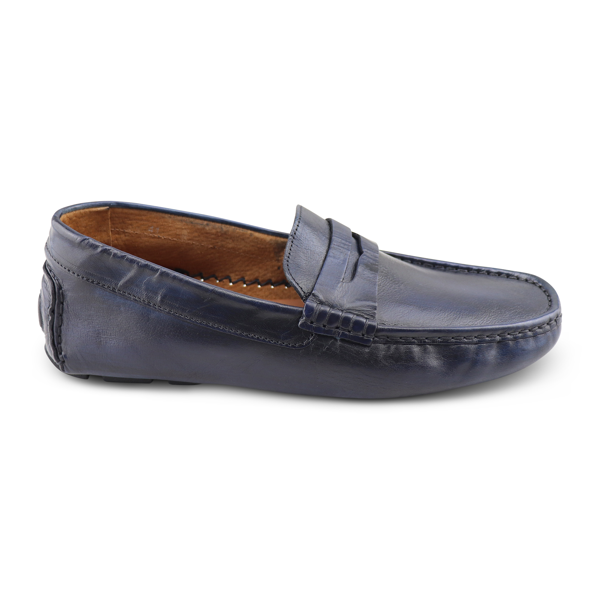 Mocassini Vibram pelle blu