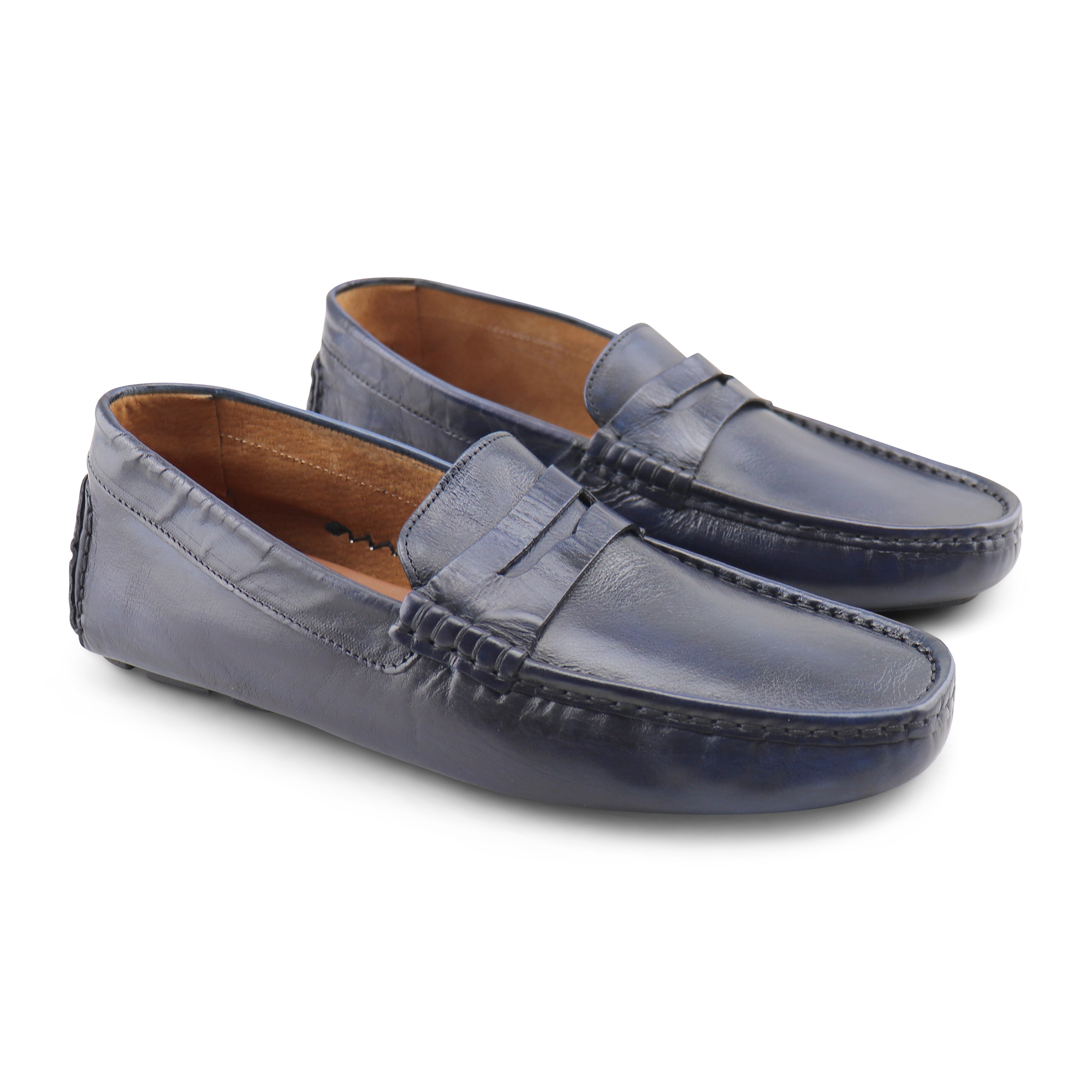 Mocassini Vibram pelle blu