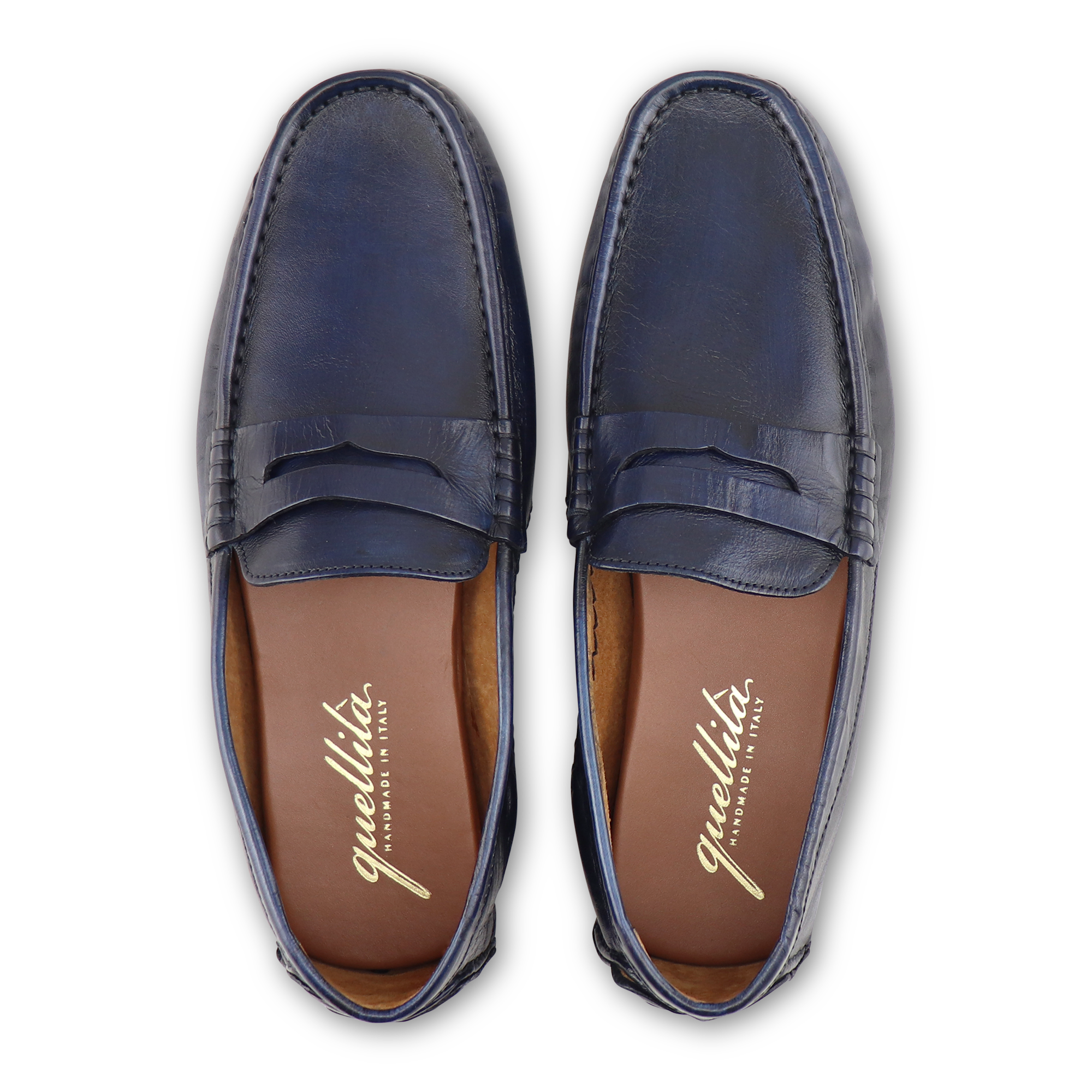 Mocassini Vibram pelle blu