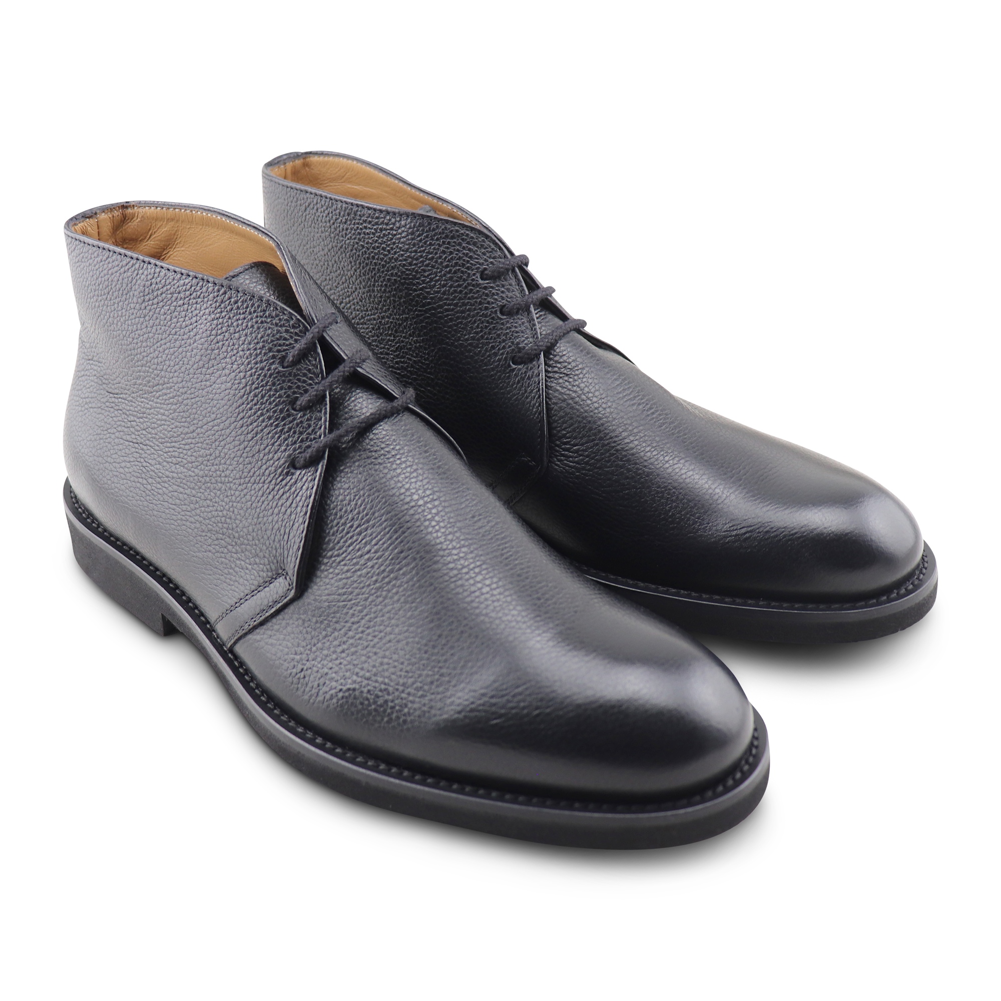 Polacchina nera in pelle martellata