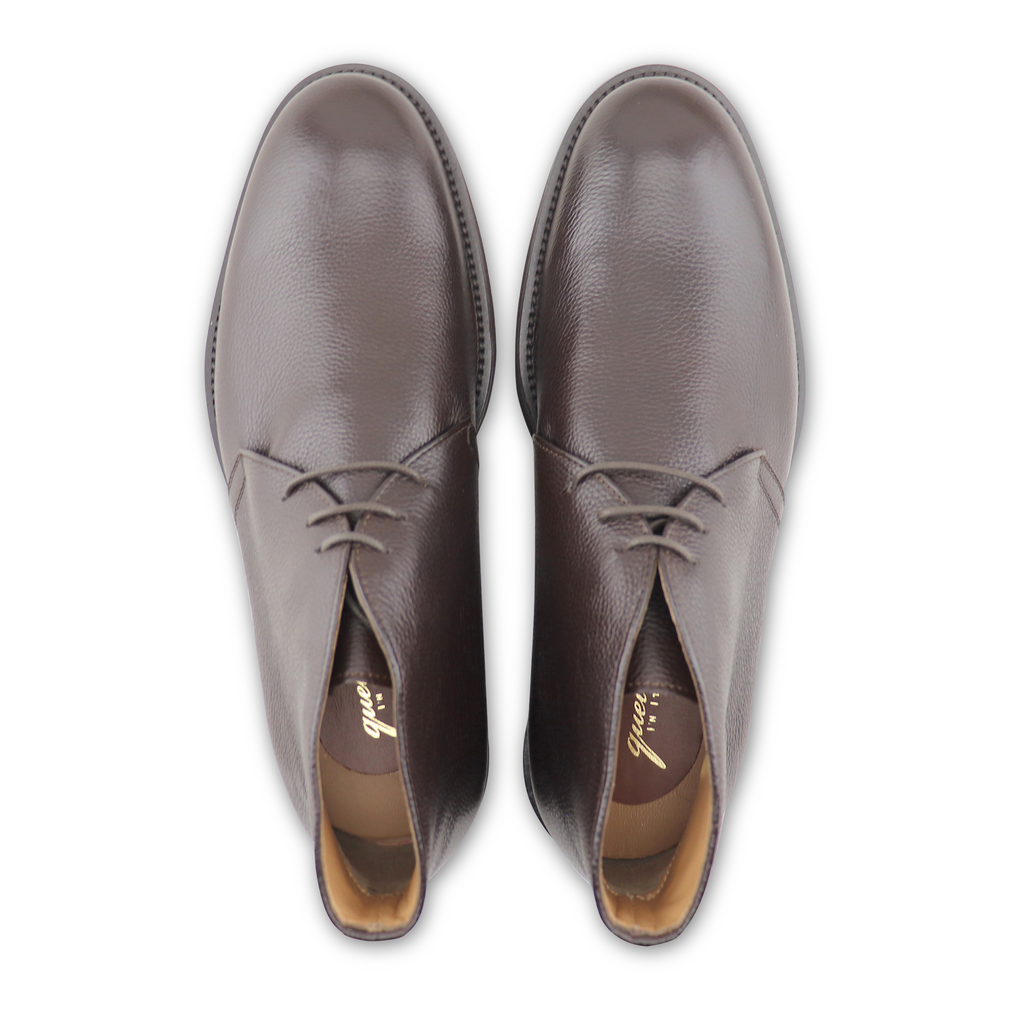 Dark brown hammered leather ankle boot