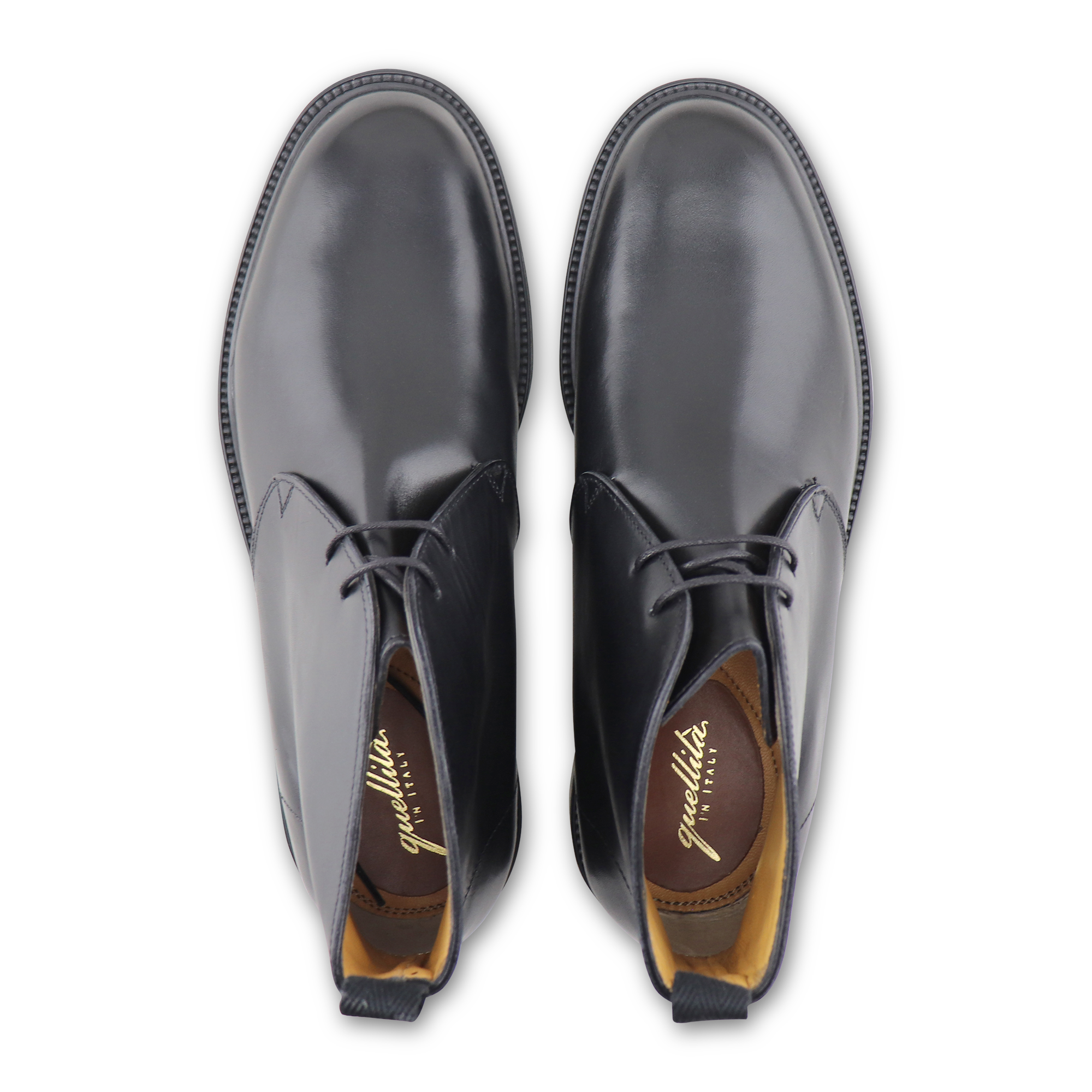 Black leather ankle boot