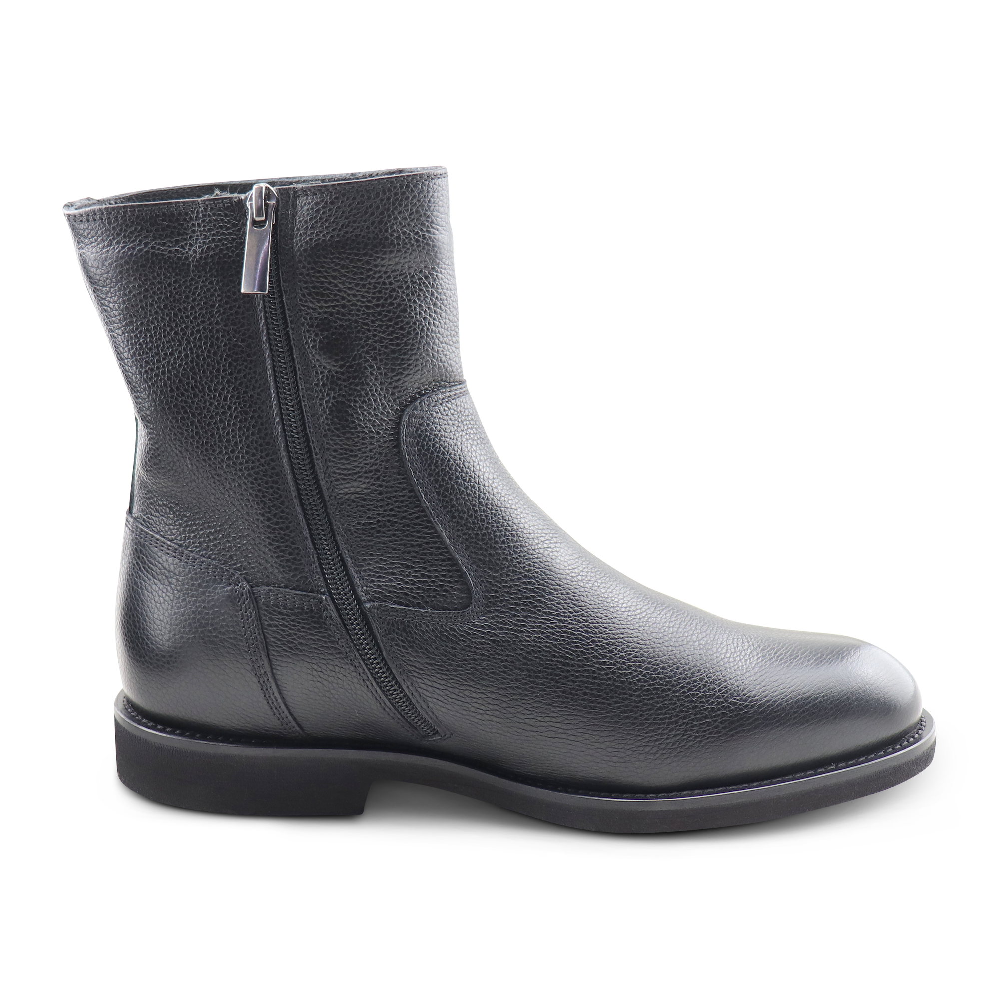 Black Beatles in hammered leather