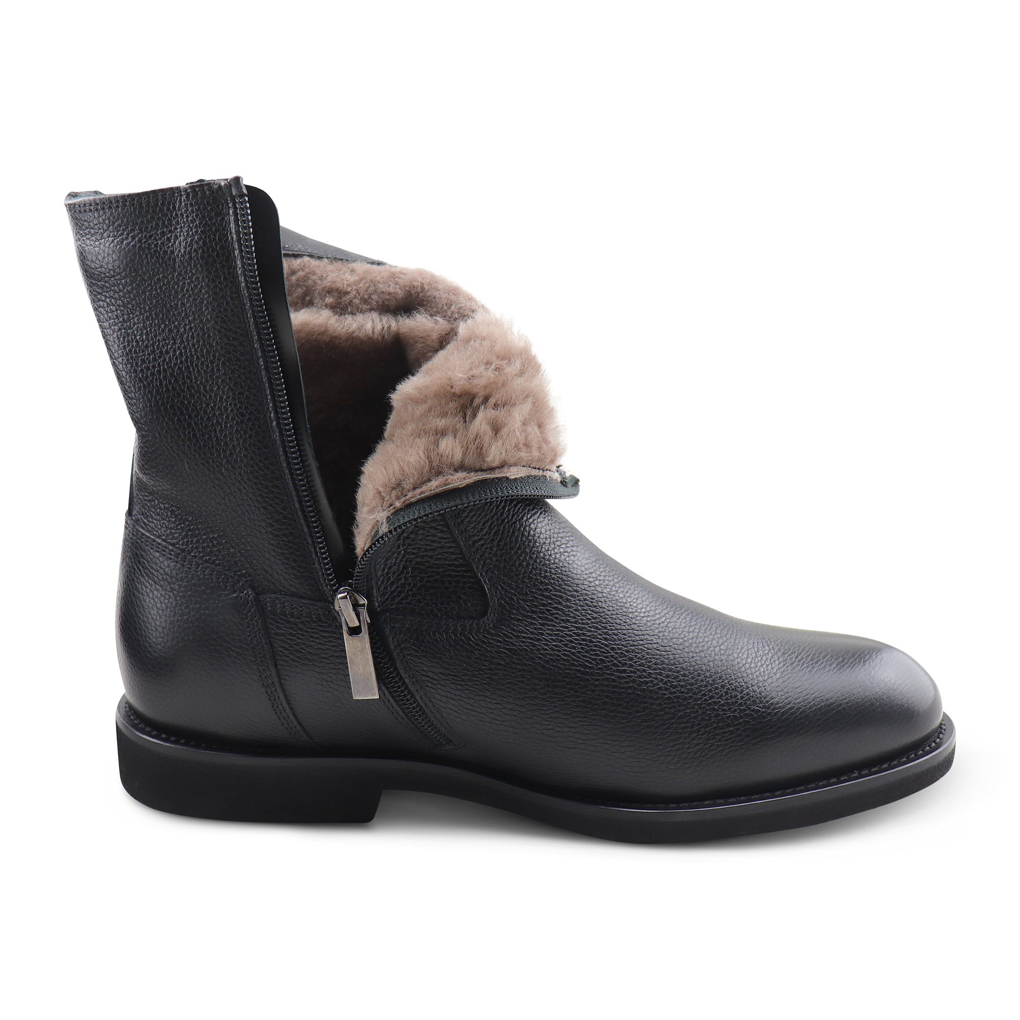 Black Beatles in hammered leather