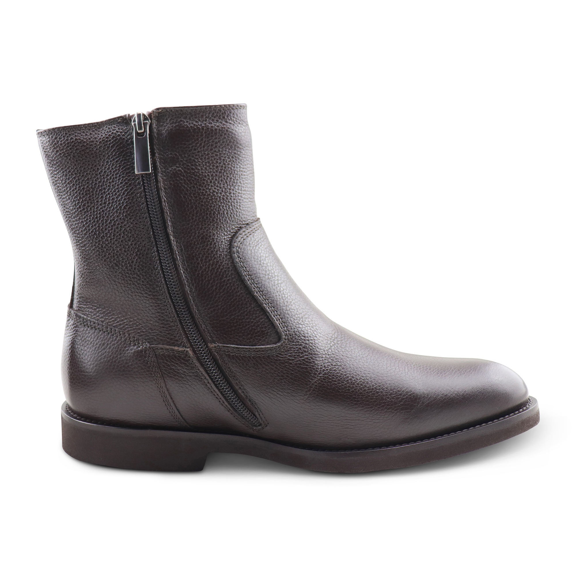 Dark brown Beatles in hammered leather