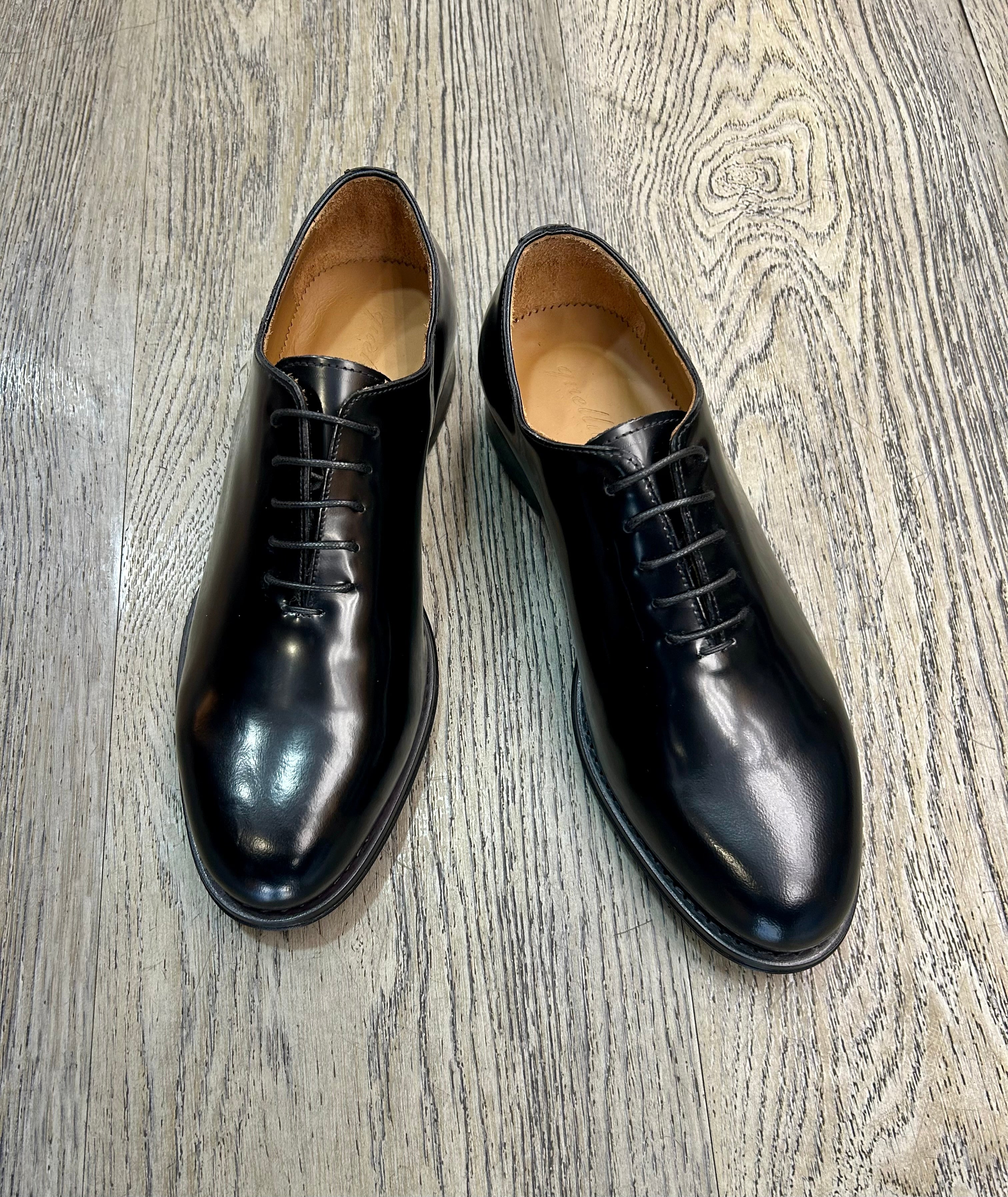 Black brushed leather brogue
