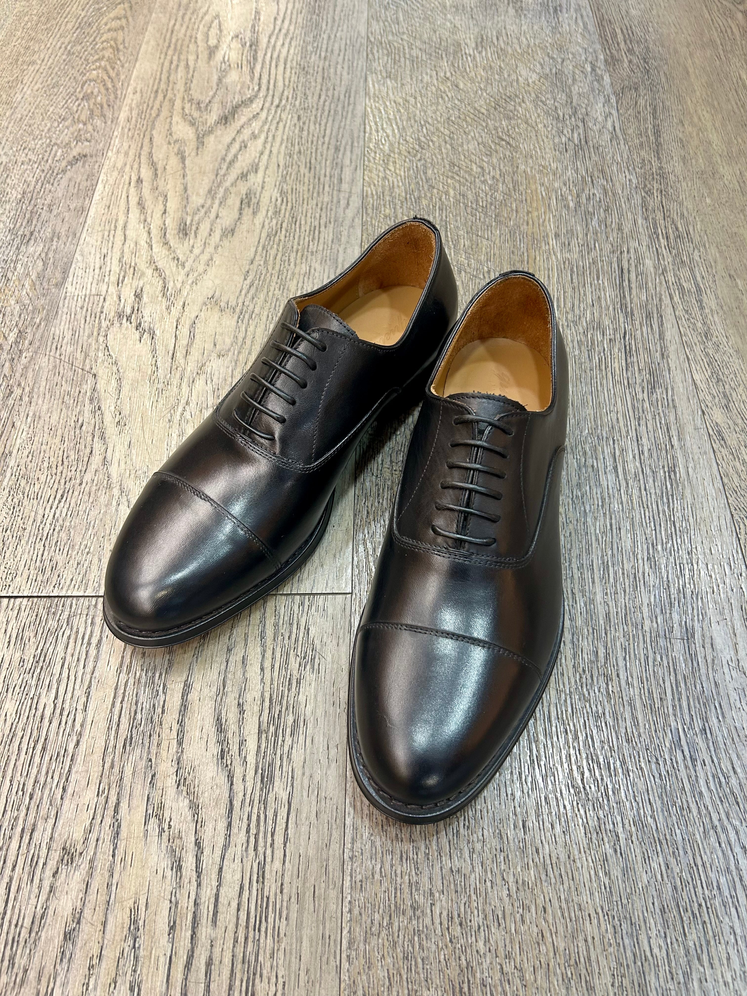 Black leather brogue