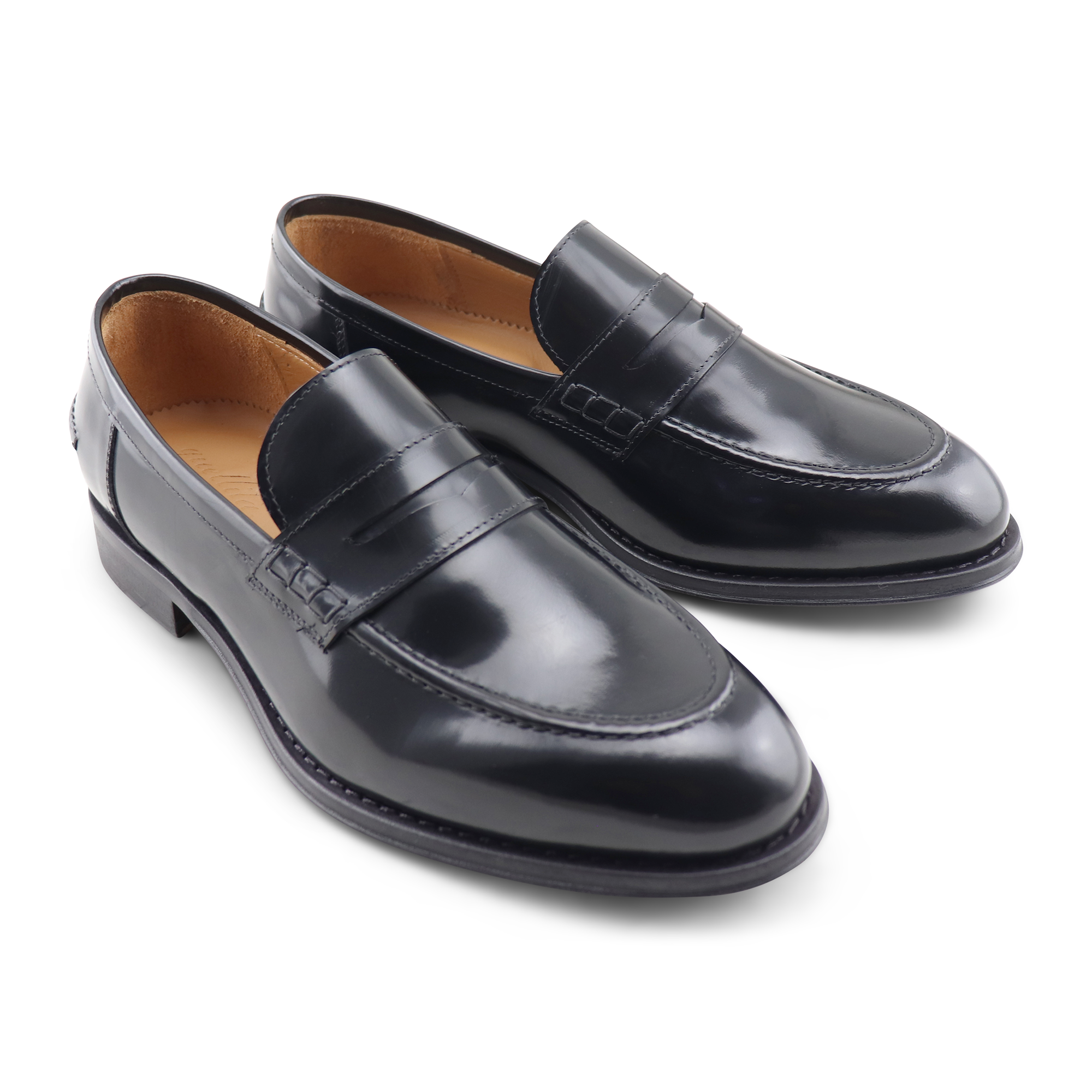 Mocassini neri in pelle spazzolata