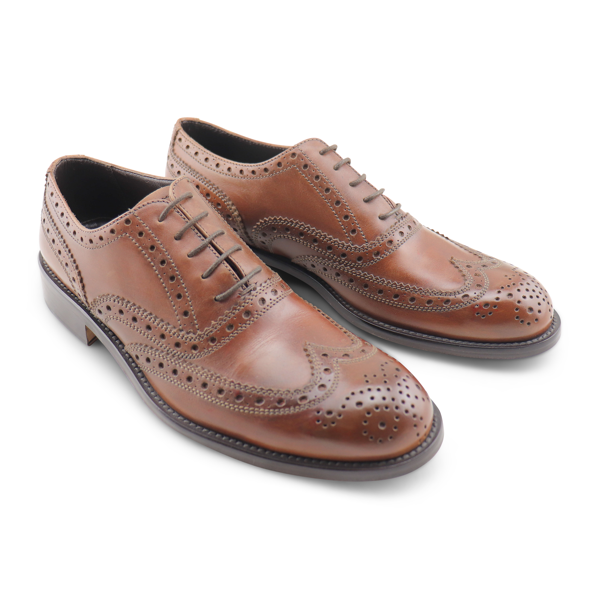 Leather brogues in tan