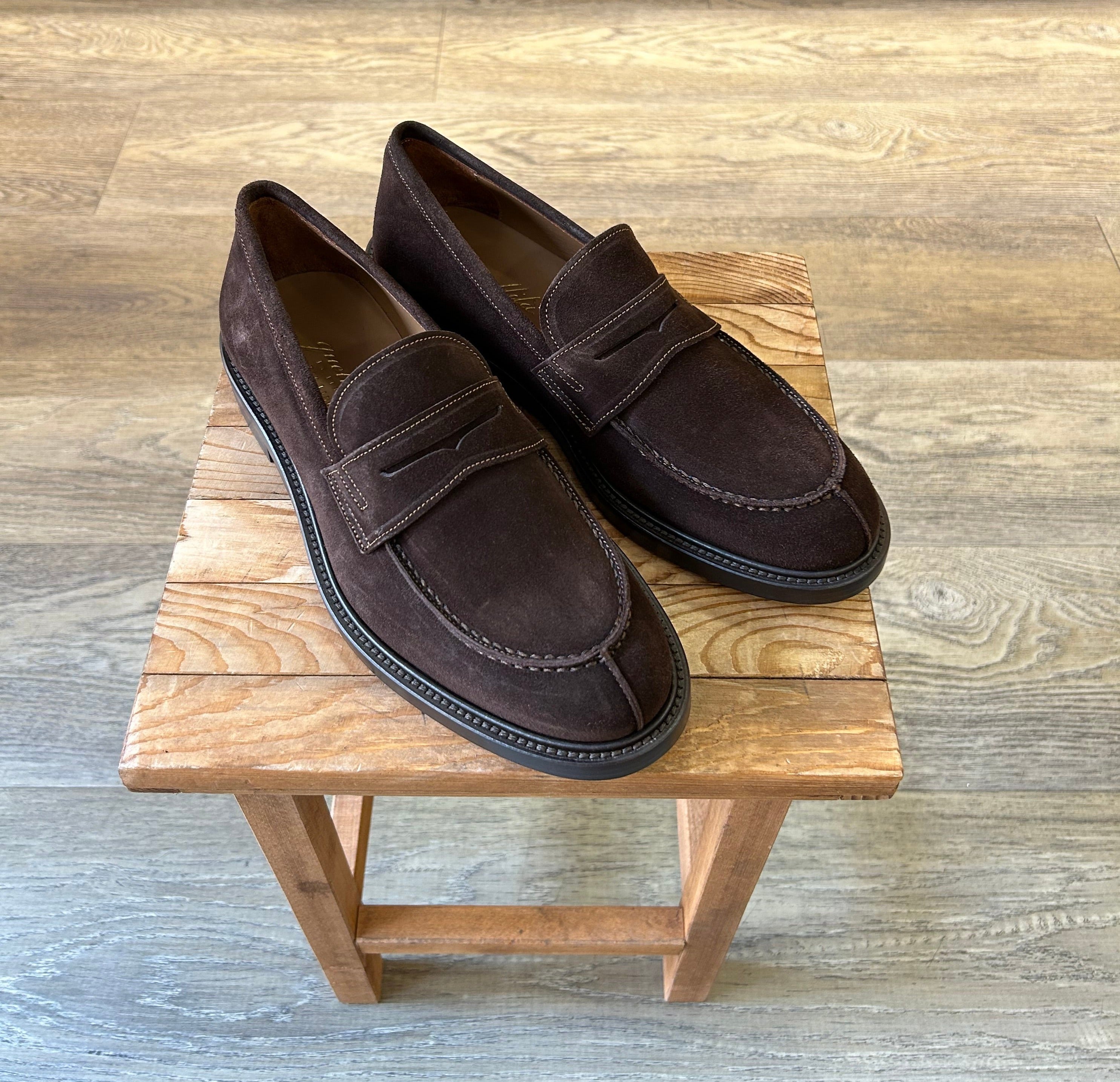Dark brown suede college