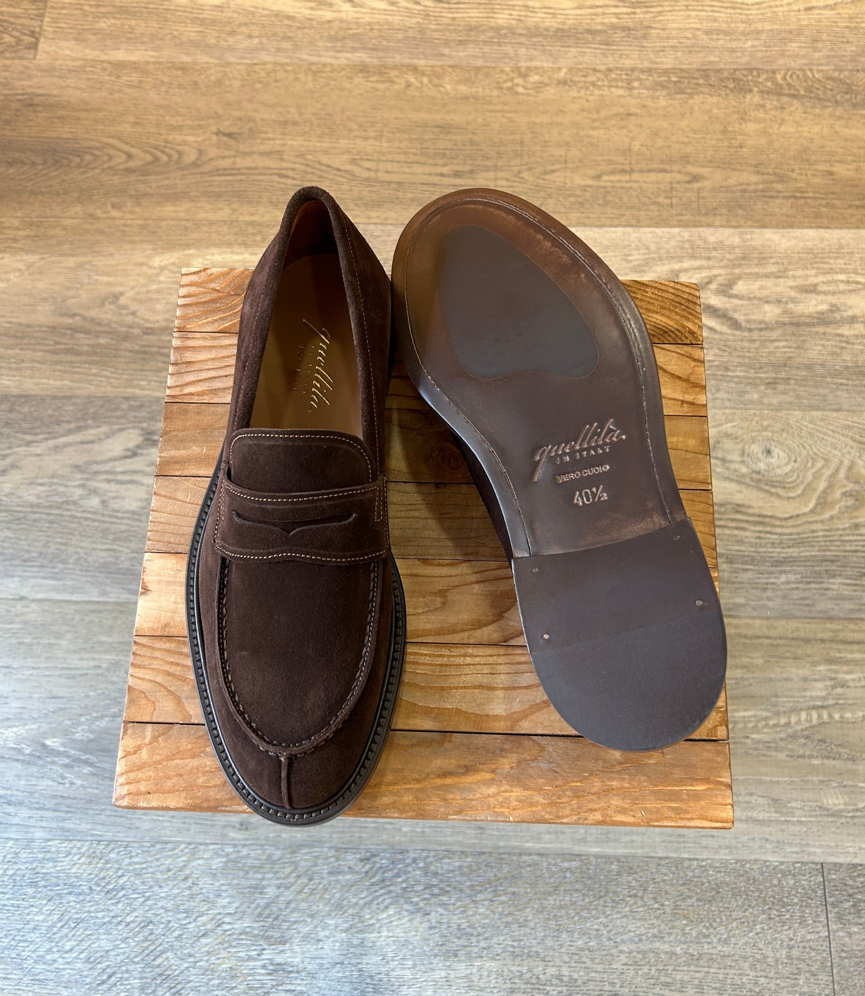 Dark brown suede college