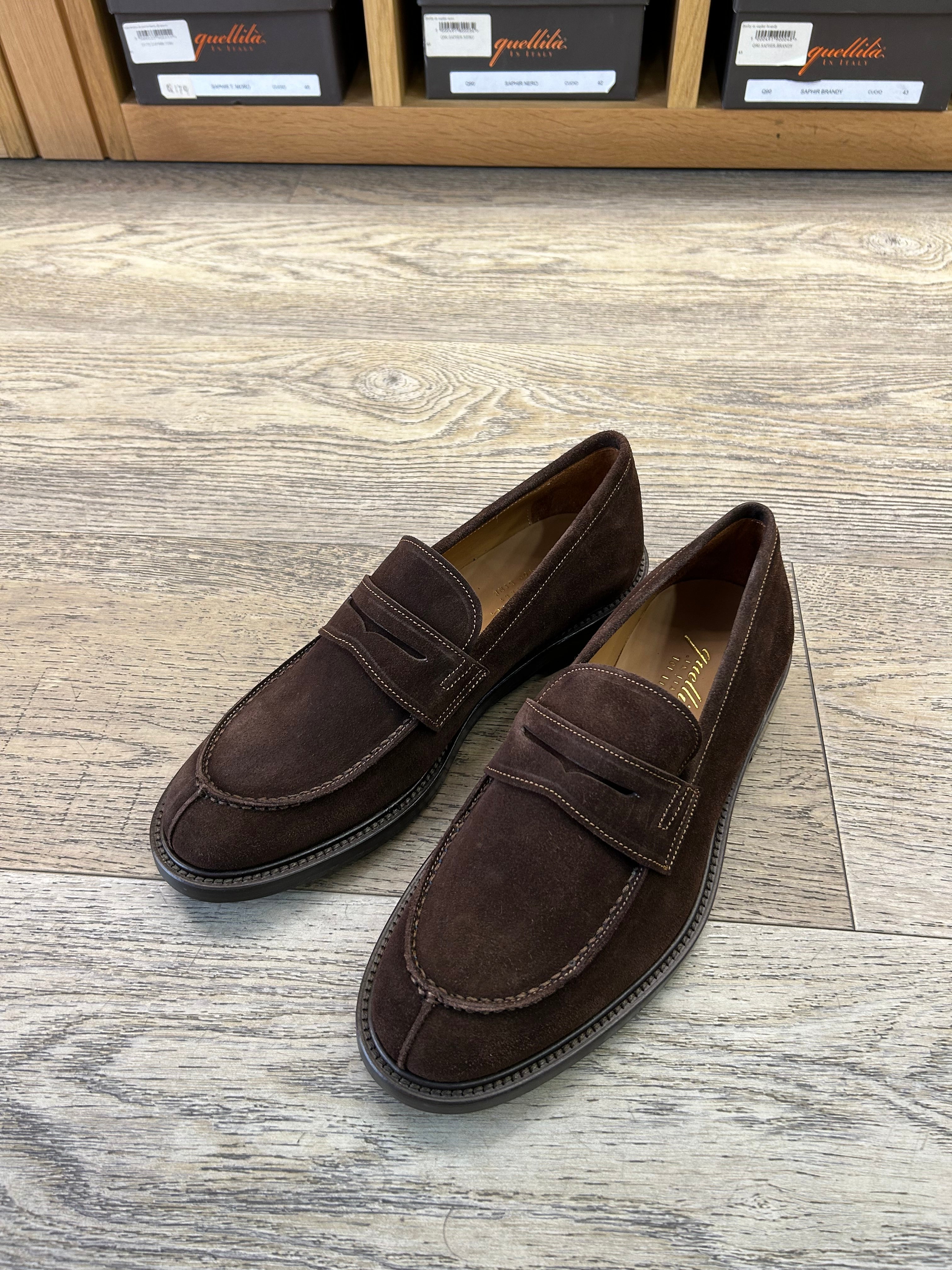 Dark brown suede college