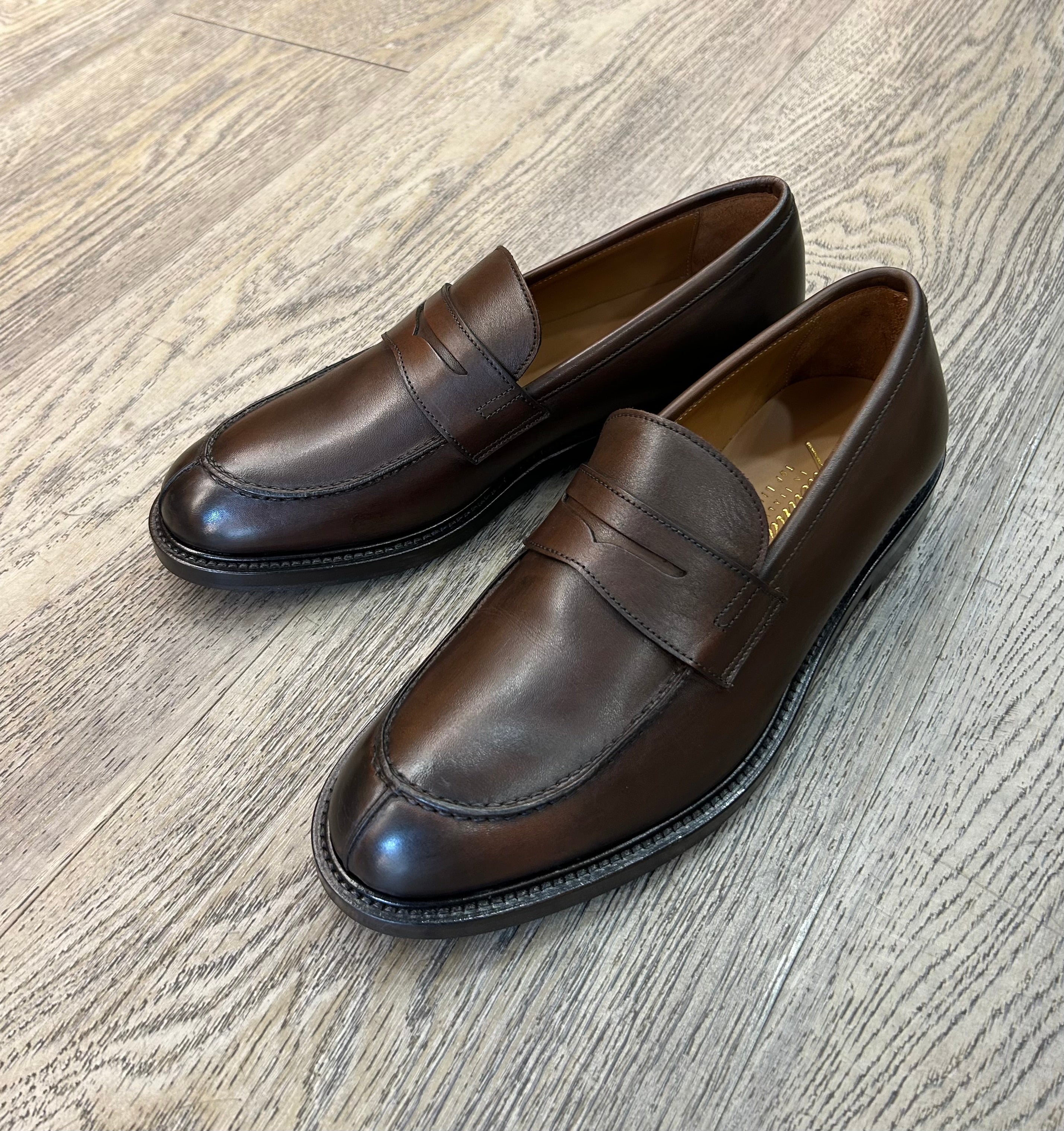 Dark brown leather college