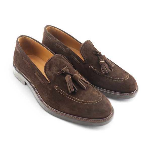 Tassel suede dark brown