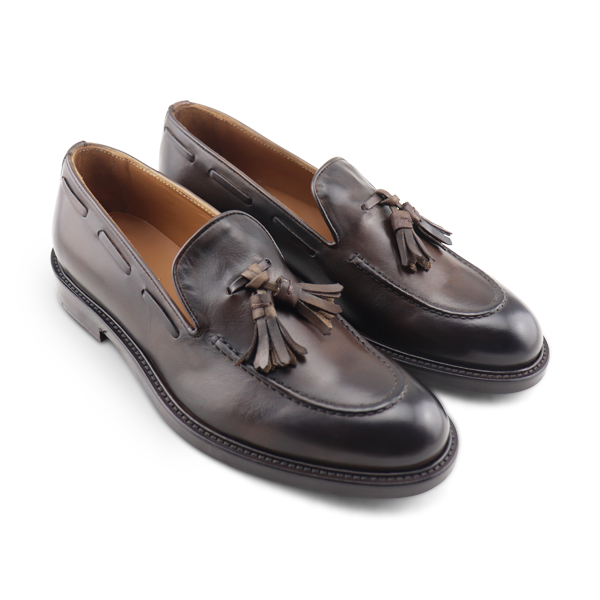 Tassel dark brown leather