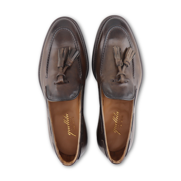 Dark brown leather slippers