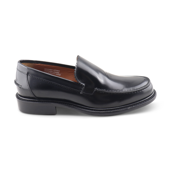 Black brushed leather loafers