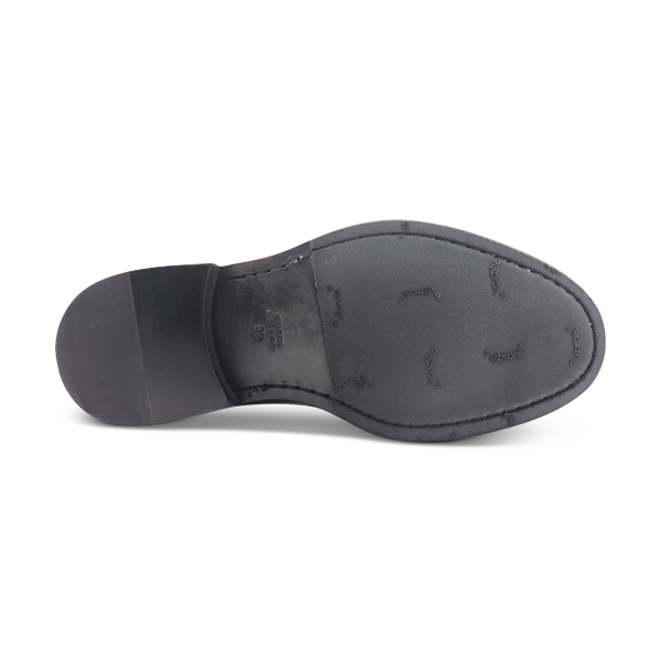 Black brushed leather loafers