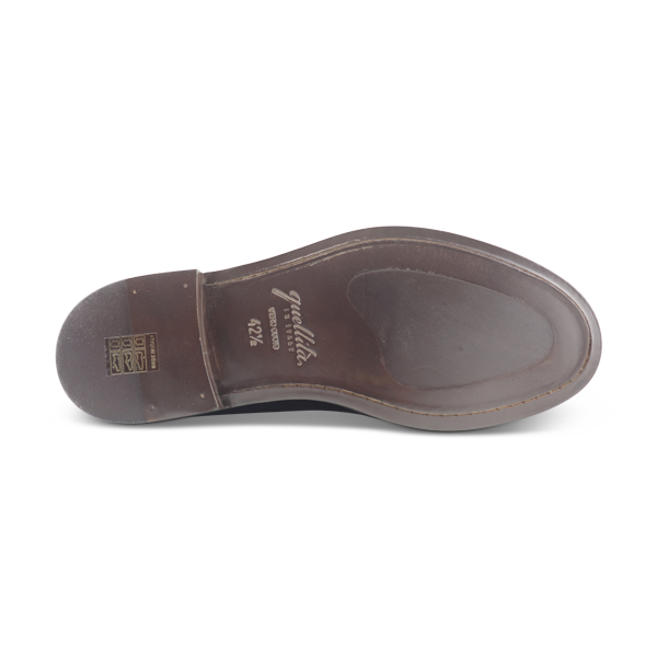 Double buckle dark brown leather