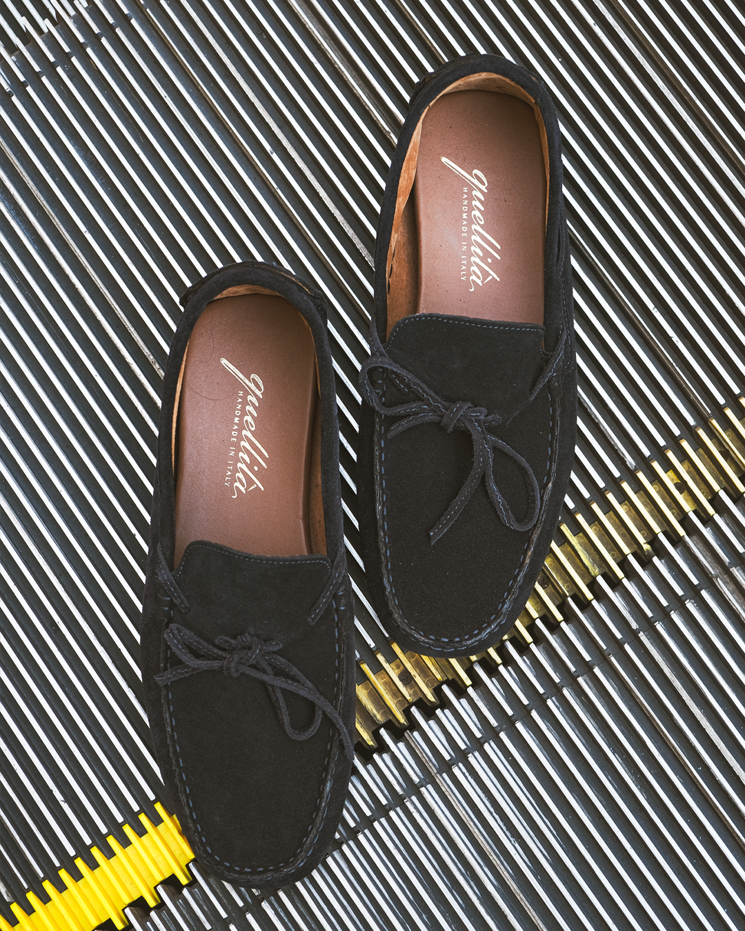Mocassini Vibram camoscio blu