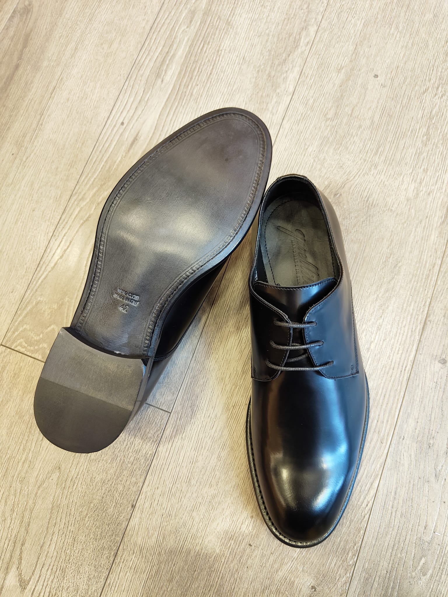 Derby in pelle abrasivato nero