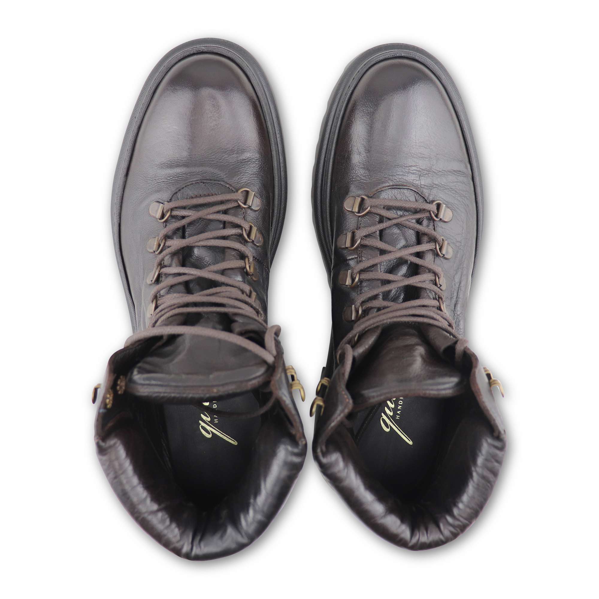 Dark brown buffalo ankle boots