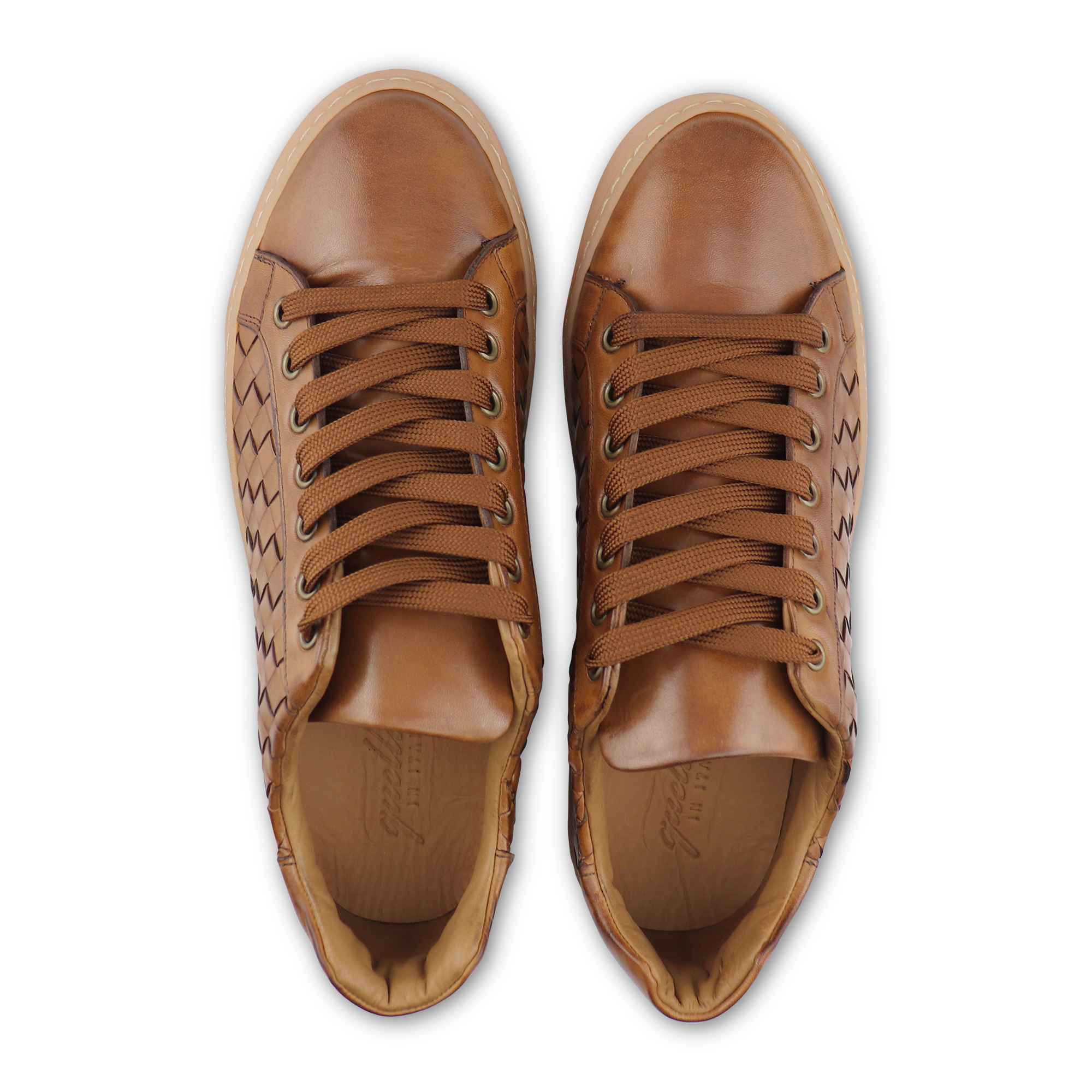 Braided leather sneakers
