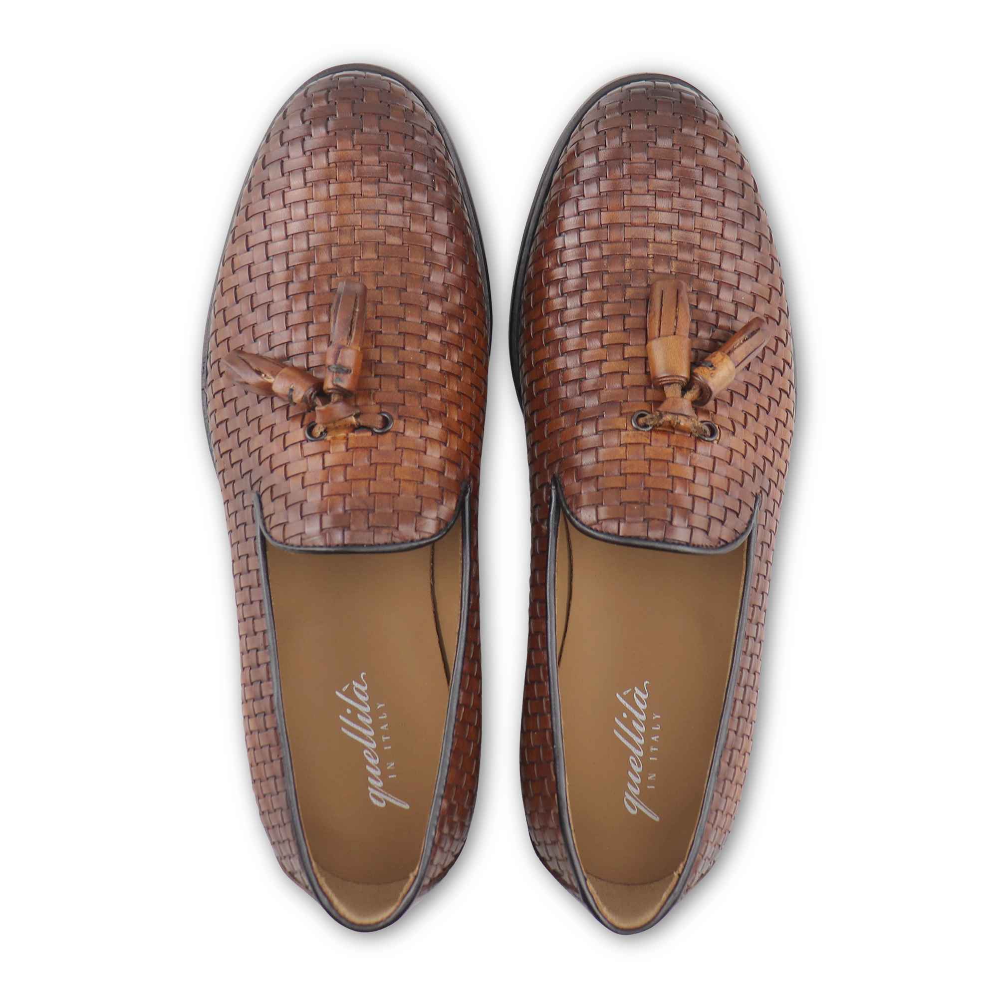 Tassel pelle intrecciata cuoio