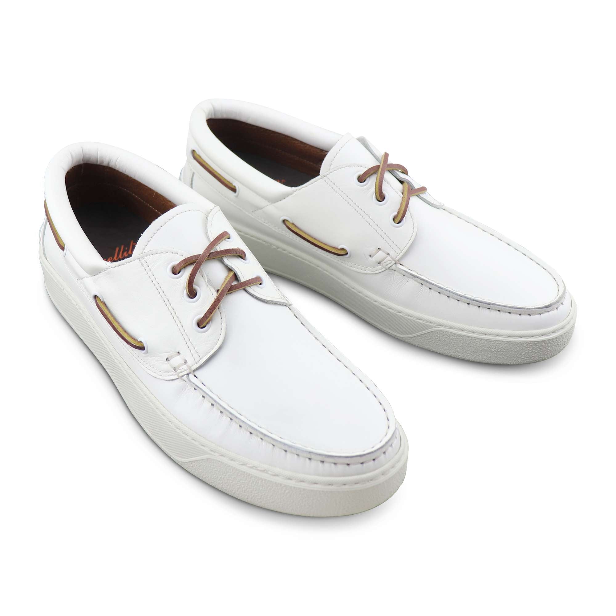 White leather boat