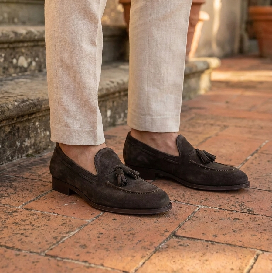 Tassel testa di moro in camoscio