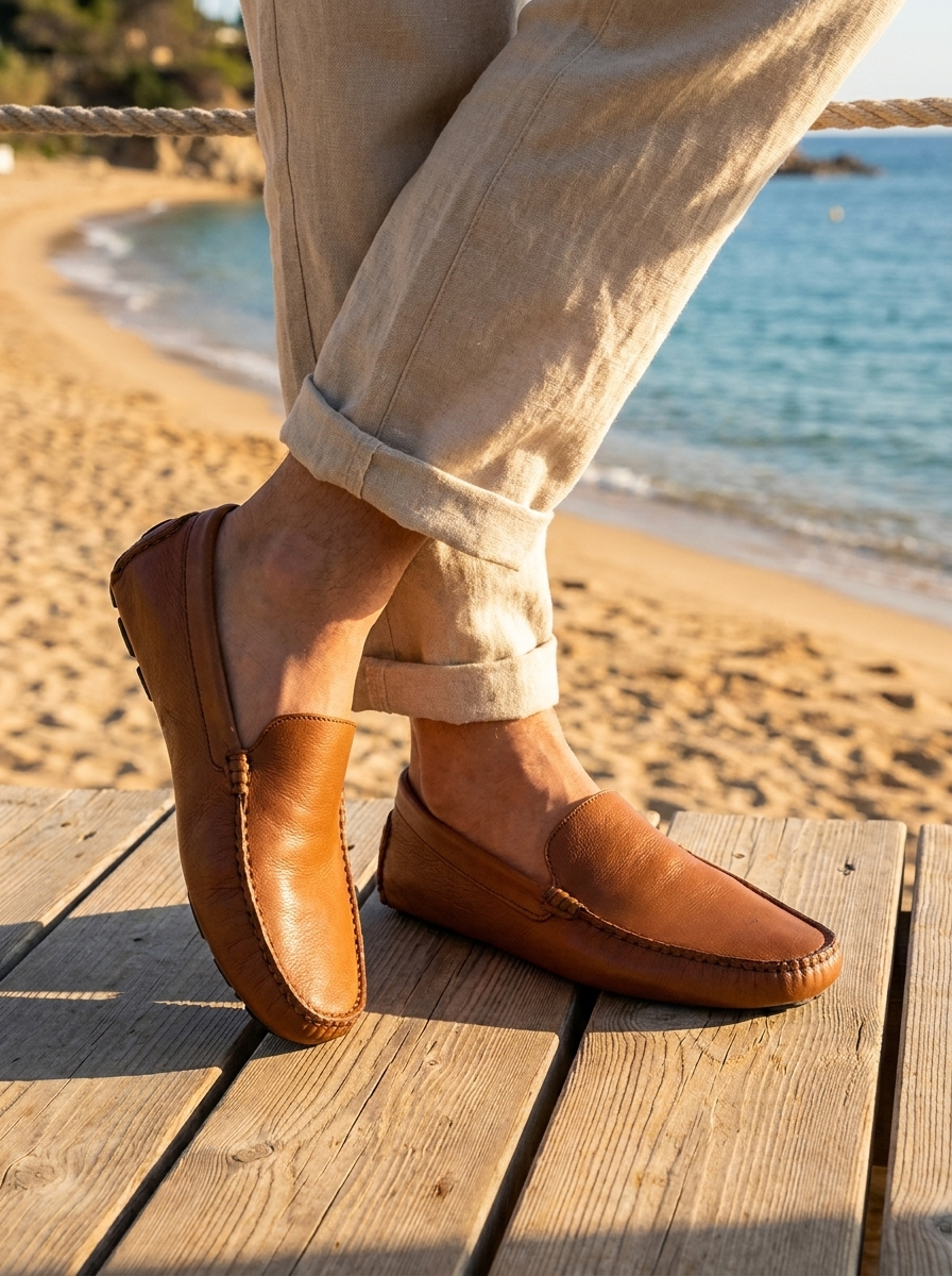Vibram leather moccasins