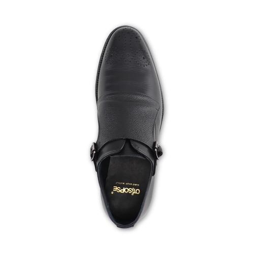 Men's buckle in black leather