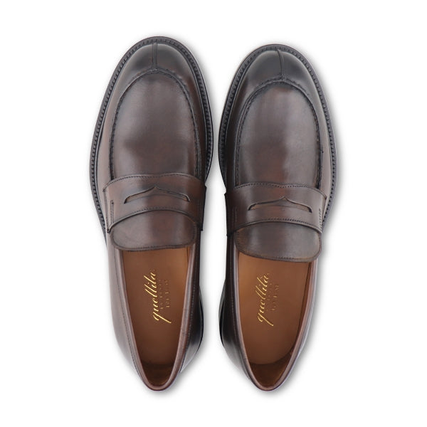 Dark brown leather college