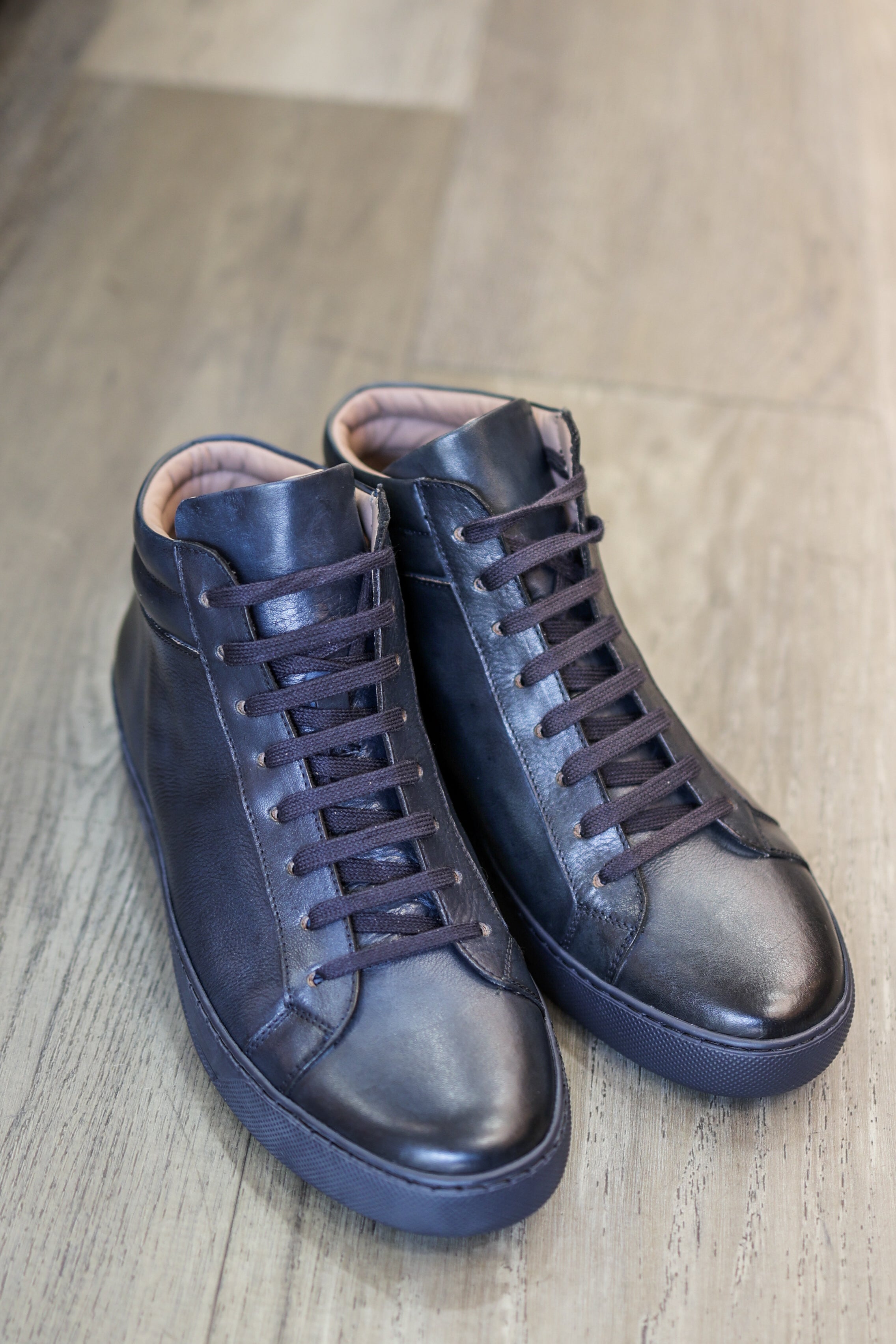 Sneakers alte in pelle blu