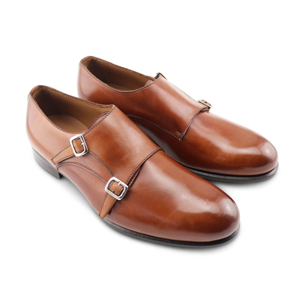 Scarpe con doppia fibbia in pelle da uomo