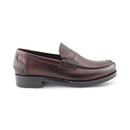 Dark burgundy leather moccasin