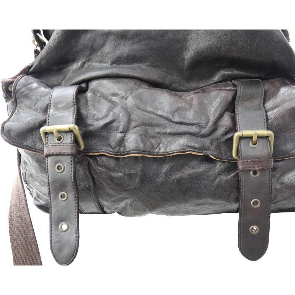 Borsa in pelle marrone scuro