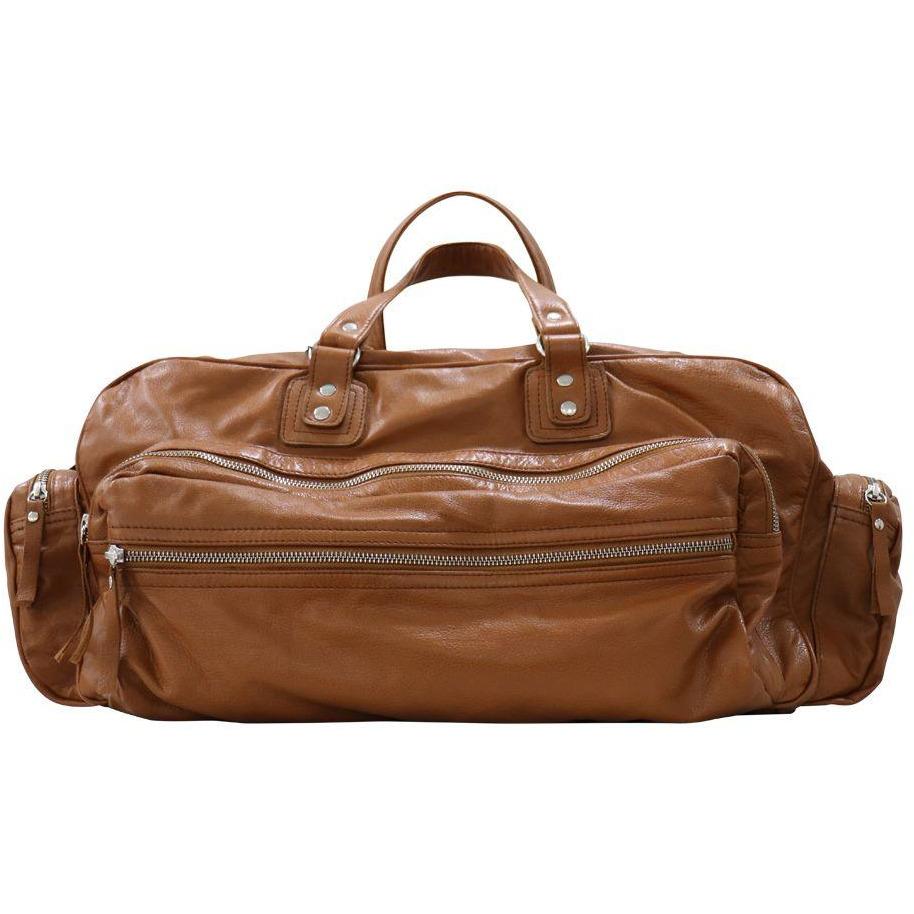 Borsone in pelle marrone chiaro